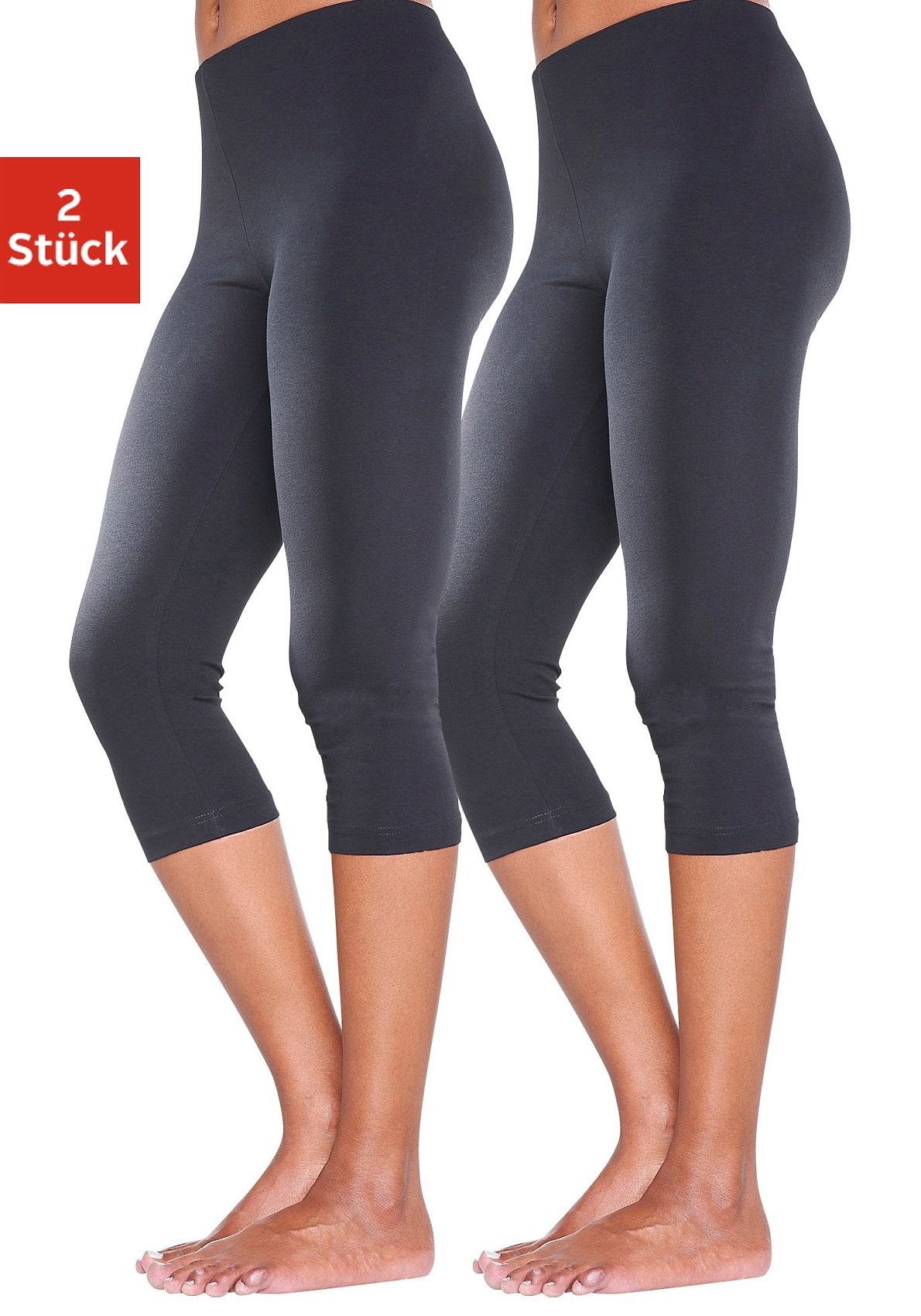 Vivance active Caprileggings, (2er-Pack), mit Gummibund, Loungewear