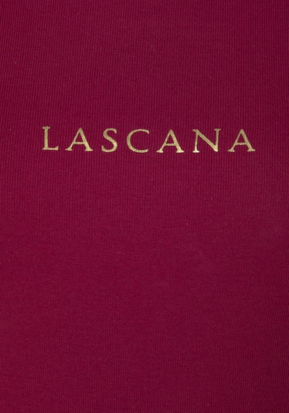 LASCANA T-Shirt, (2er-Pack), mit goldenem Logodruck