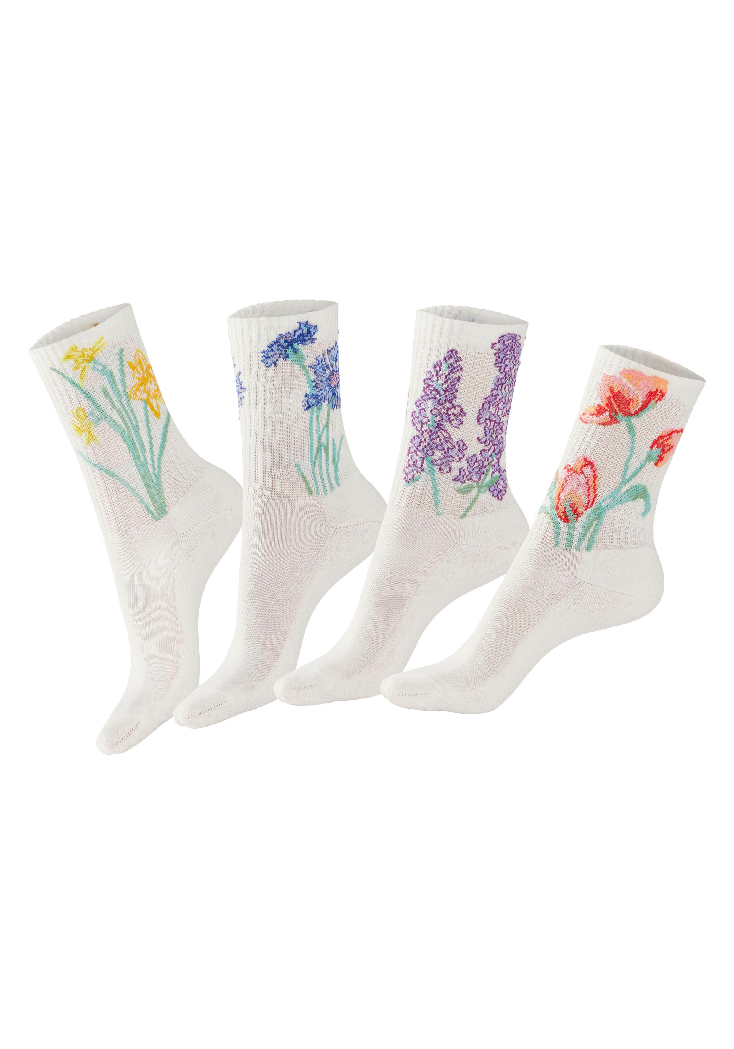 LASCANA Basicsocken, (Packung, 4 Paar), mit eingestrickten Blumen Motiven »  LASCANA | Bademode, Unterwäsche & Lingerie online kaufen