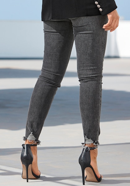 Buffalo Destroyed-Jeans, mit ausgefranstem Beinabschluss und Stretchanteil, schmale Passform