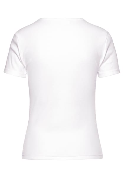 Buffalo Kurzarmshirt, aus feiner Rippware, Cut-Out-Detail, T-Shirt aus Baumwolle, Basic