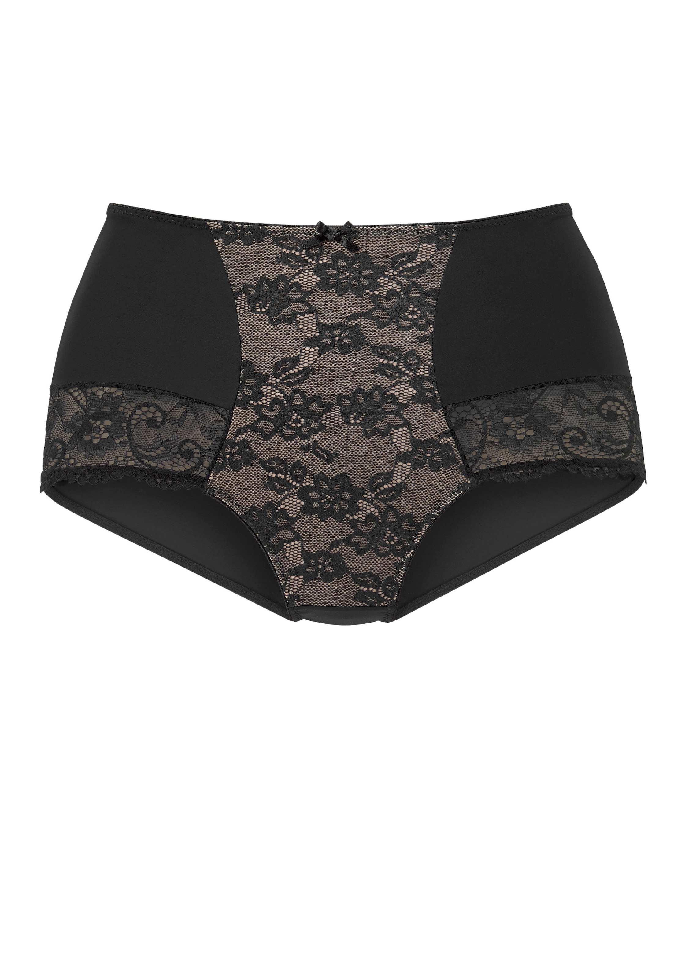 Nuance High-Waist-Panty, mit Spitzeneinsätzen