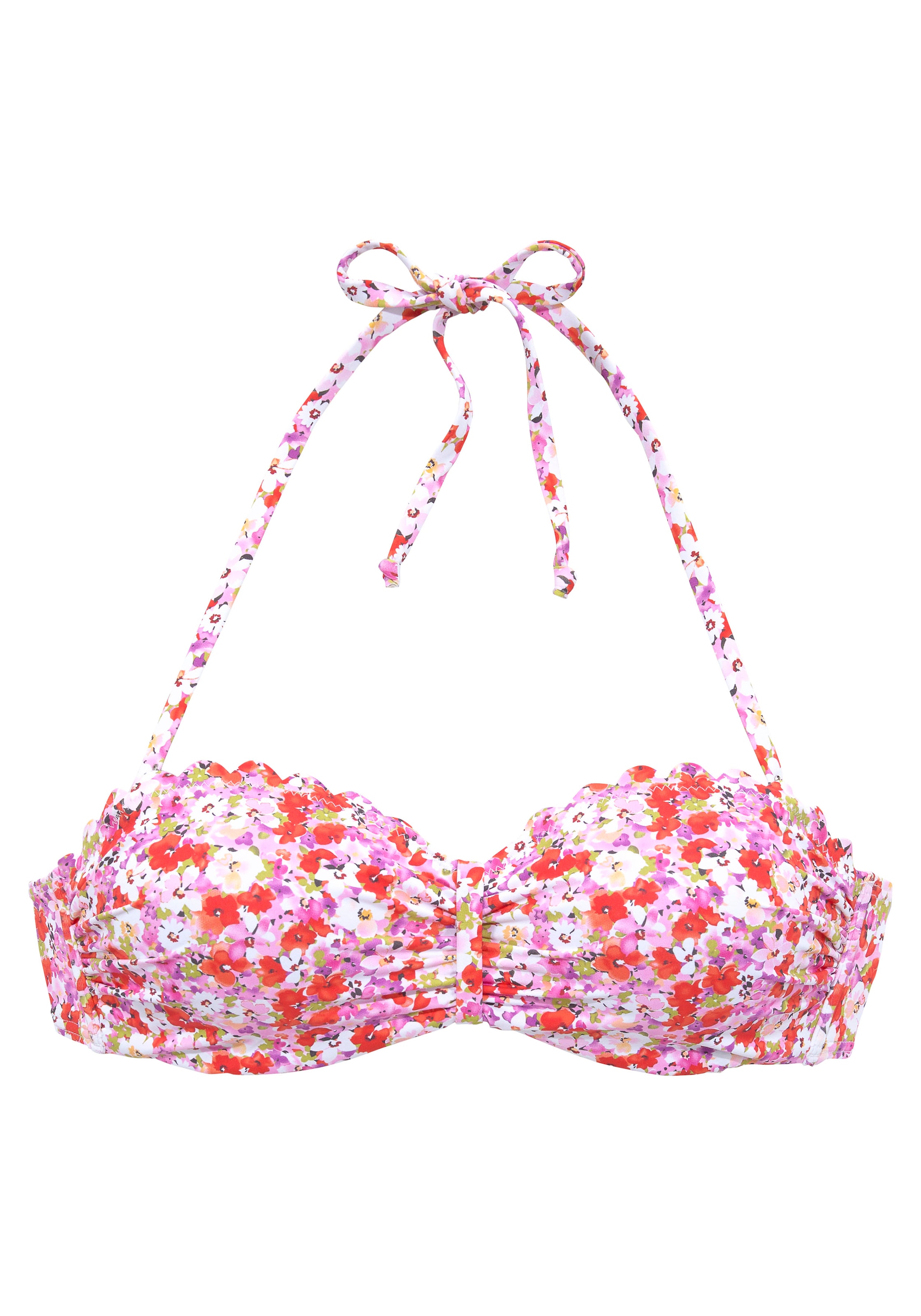 LASCANA Bügel-Bandeau-Bikini-Top »Jasmin«, im Blümchen-Druck