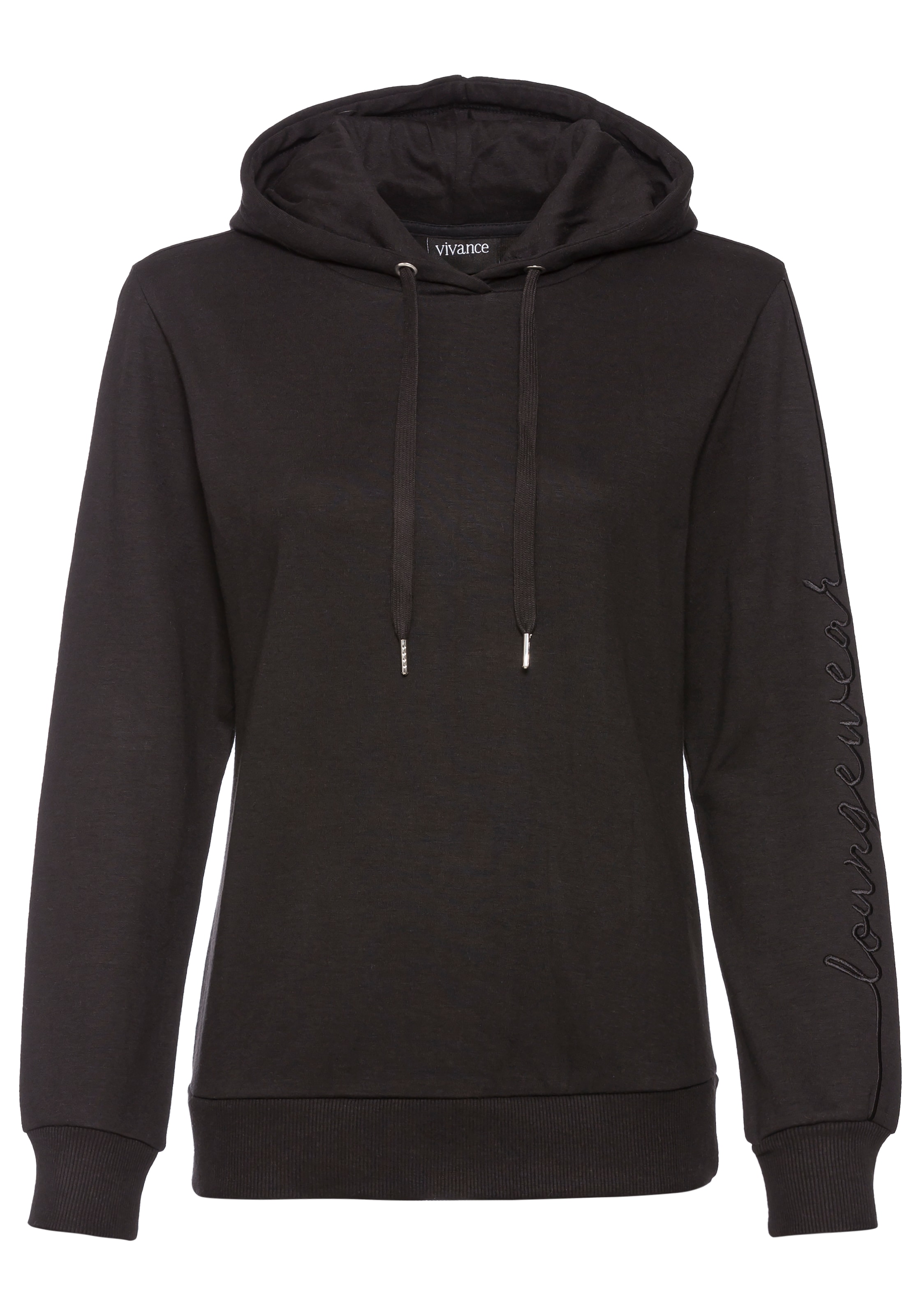 Vivance Hoodie, mit seitlicher Loungewear Stickerei, Loungshirt