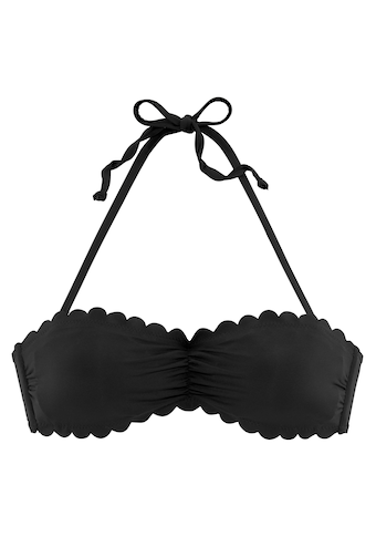LASCANA Bandeau-Bikini-Top »Scallop«, mit gelaserter Wellenkante