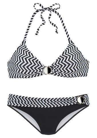 JETTE Triangel-Bikini, mit modischem Druck und Accessoires