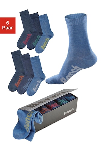Bench. Socken, (Set, 6 Paar), mit verschiedenfarbigen Logos