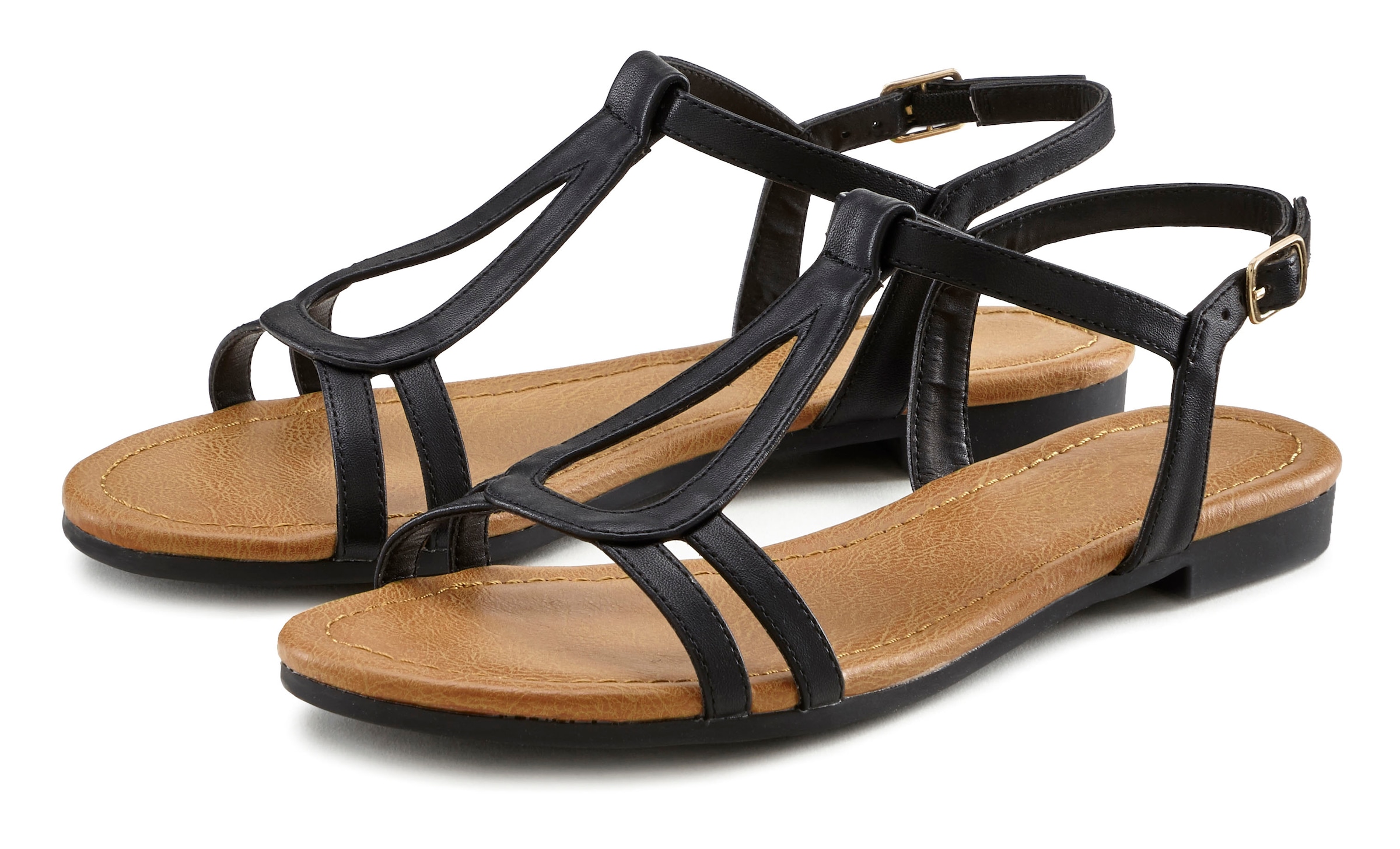 LASCANA Sandale, Sandalette, Sommerschuh mit raffinierten Riemchen VEGAN