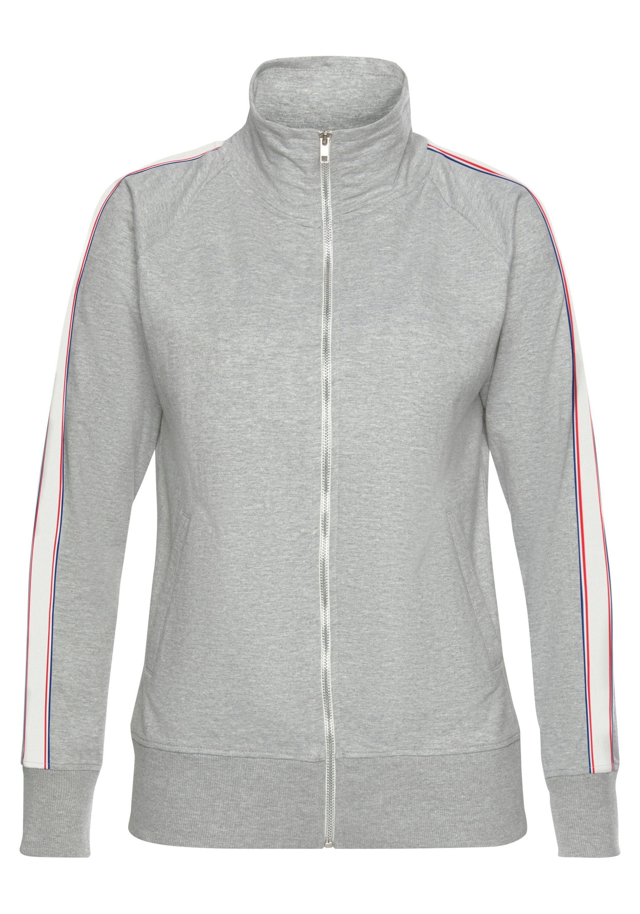 H.I.S Sweatjacke, mit gestreiftem Tape an den Ärmeln, Loungewear, Loungeanzug