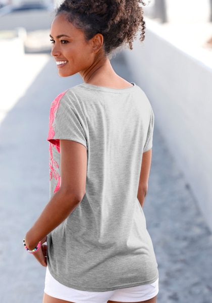 Vivance T-Shirt, mit Neonprint, Kurzarmshirt, lockere Passform
