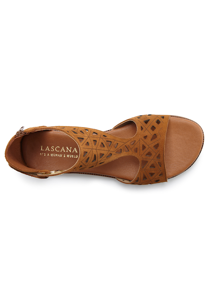 LASCANA Sandale, Sandalette, Sommerschuh aus hochwertigem Leder mit Cut-Outs