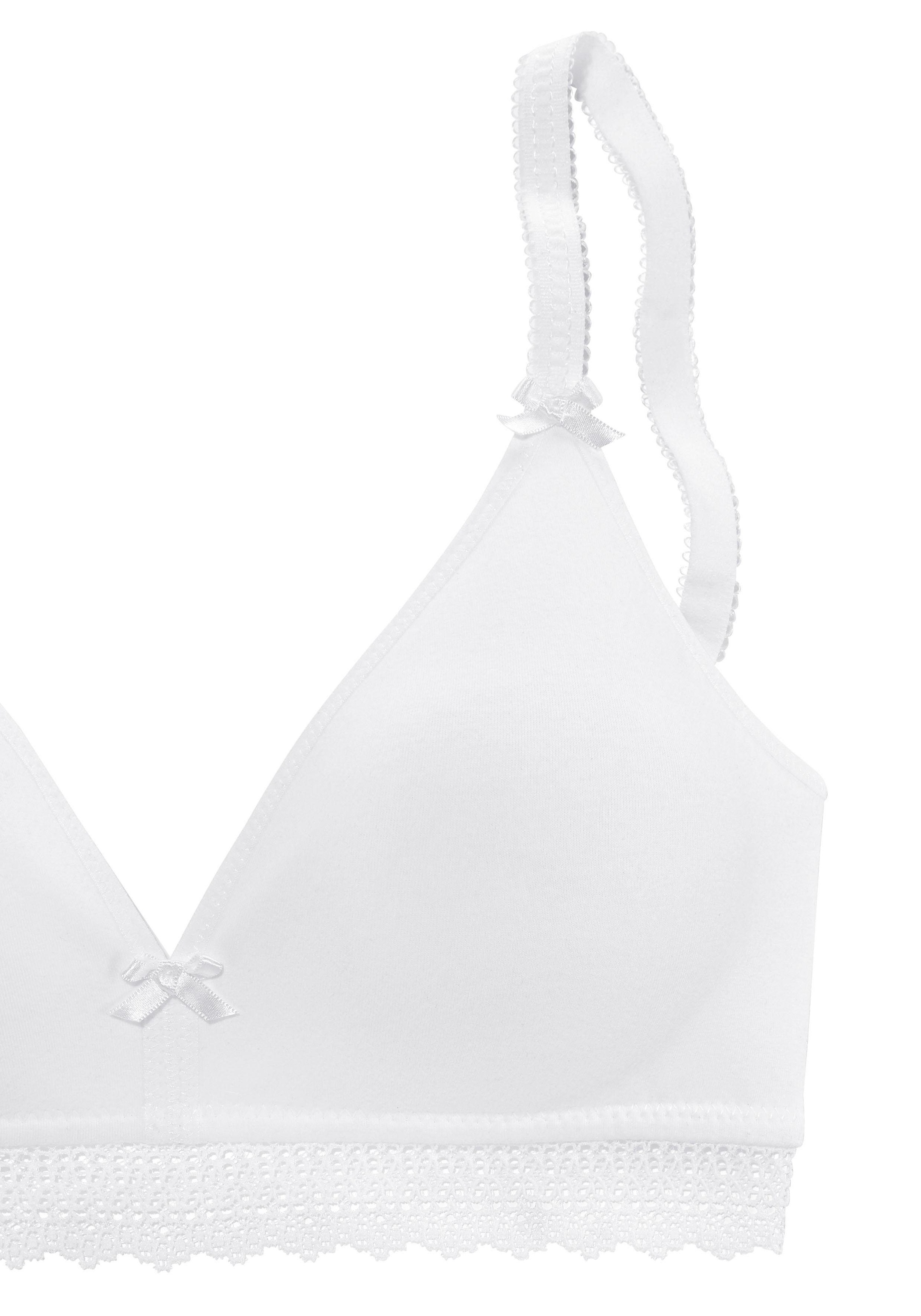 petite fleur Bralette-BH, Bügel LASCANA Baumwolle, weicher aus Lingerie Unterwäsche Stück), 2 & Spitzenband, kaufen Bademode, online » ohne mit (Packung, Basic Dessous 