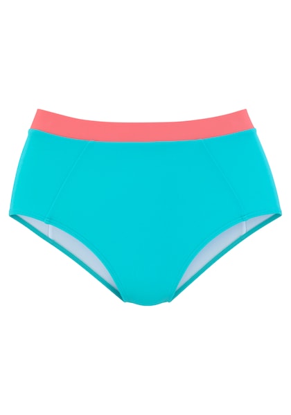 LASCANA ACTIVE Highwaist-Bikini-Hose »Janni«, mit kontrastfarbigen Bündchen