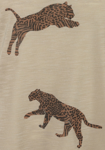 LASCANA Kurzarmshirt, mit Leoparden-Motiv, Damen T-Shirt, lockere Passform, casual-chic