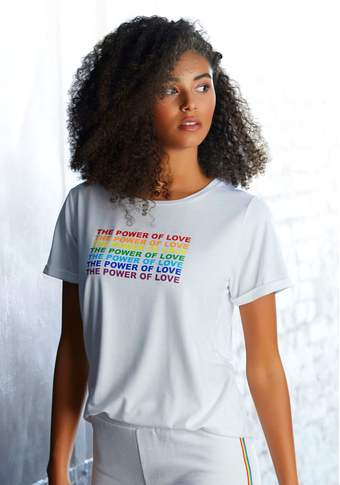 LASCANA T-Shirt, mit 'Power of Love' Frontdruck