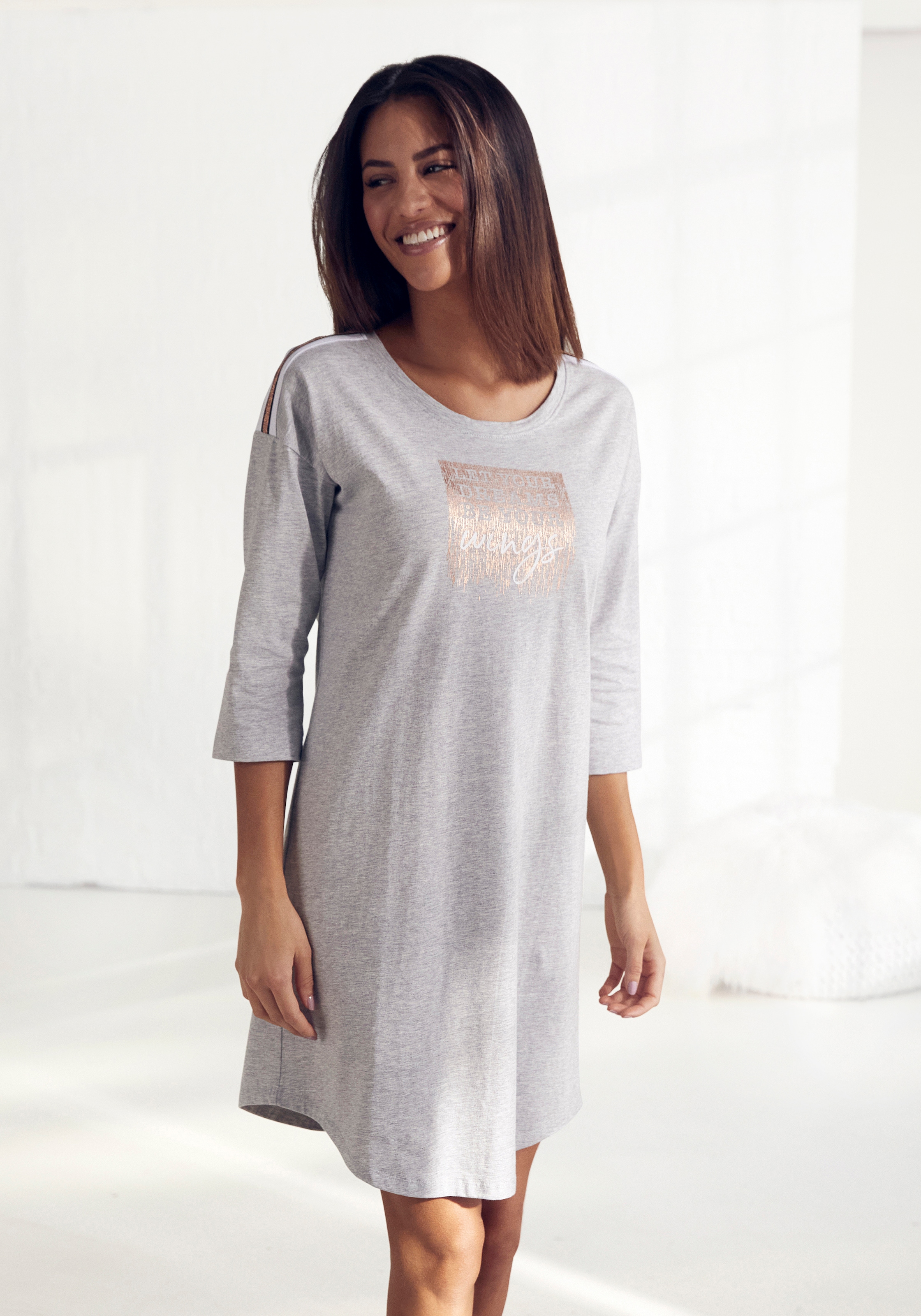 Vivance Dreams Nachthemd, mit Saum abgerundetem | LASCANA Bademode, & kaufen Unterwäsche » Lingerie online