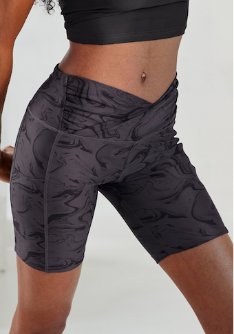 LASCANA ACTIVE Funktionshose »-Sporthose«, mit Allover-Print und kleiner Reißverschlusstasche