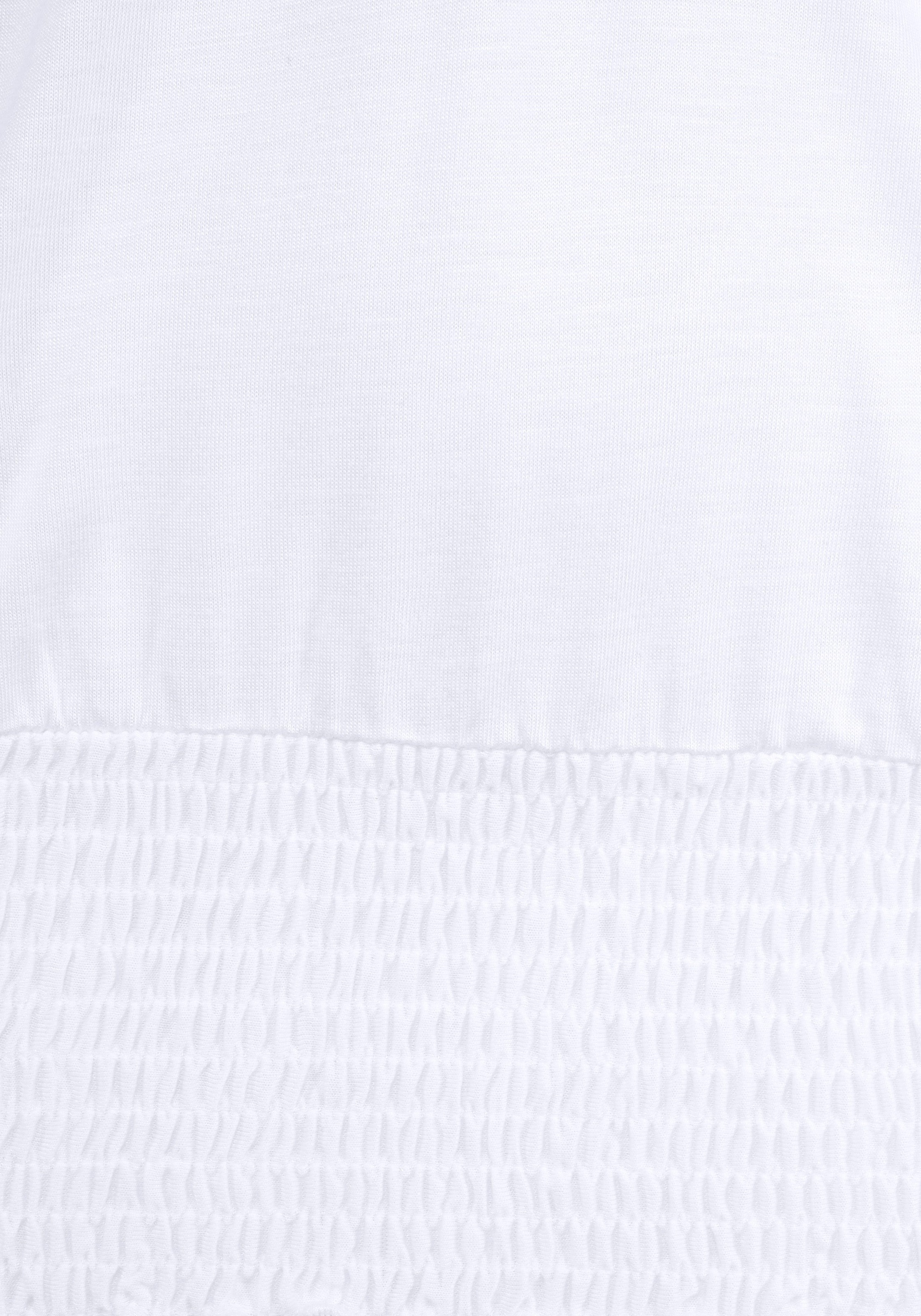 LASCANA Carmenshirt, mit 3/4-Ärmeln, Blusenshirt mit Bindeband und Gummizug  » LASCANA | Bademode, Unterwäsche & Lingerie online kaufen