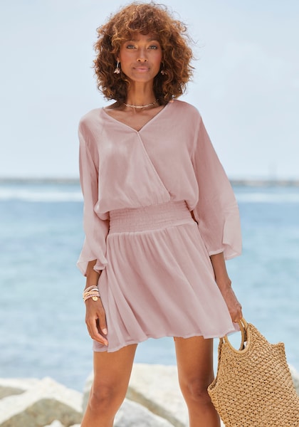 Vivance Strandkleid, aus gekreppter Viskose, luftiges Blusenkleid, Sommerkleid