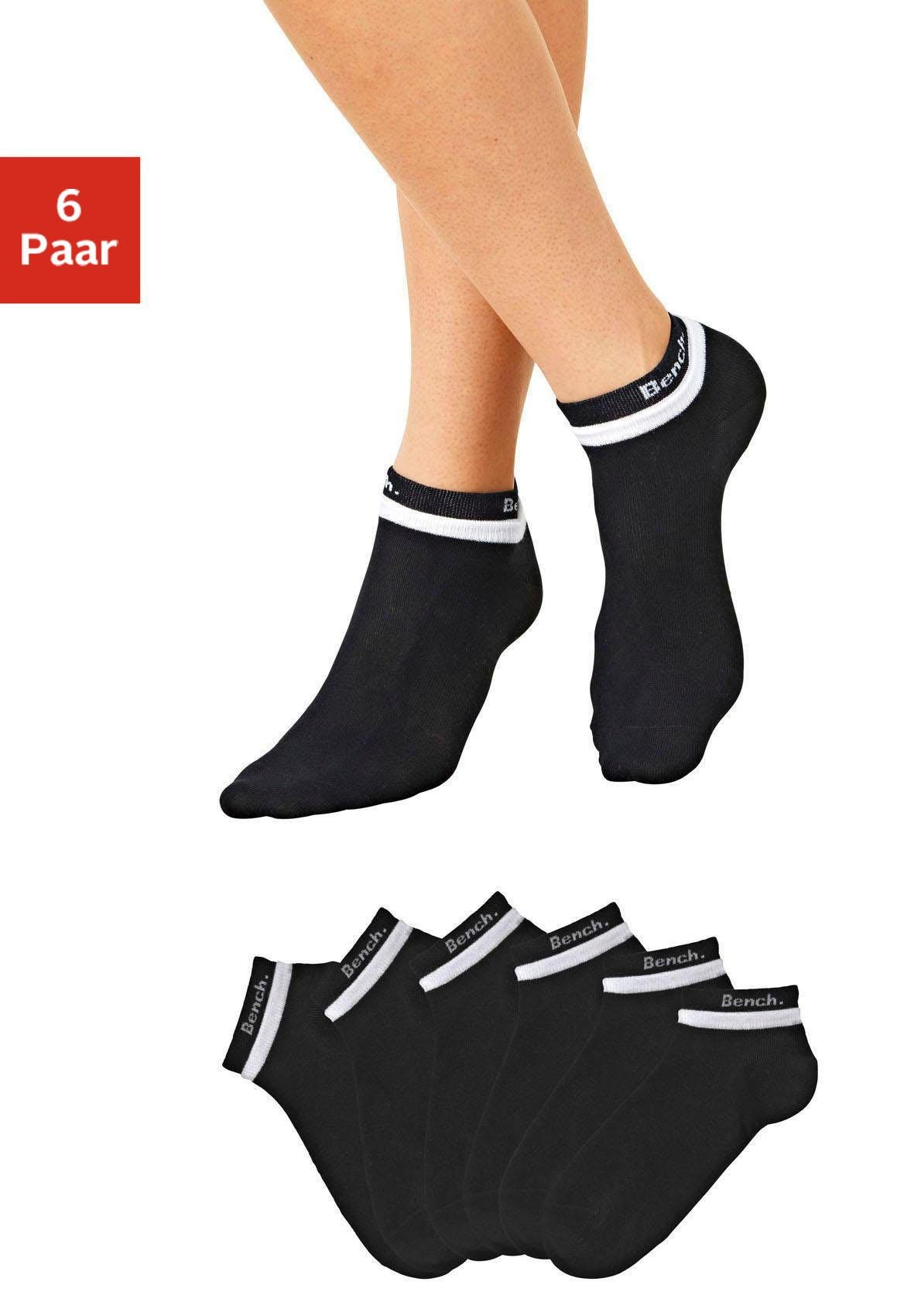 Bench. Kurzsocken, (Set, 6 Paar), mit doppelten Bündchen