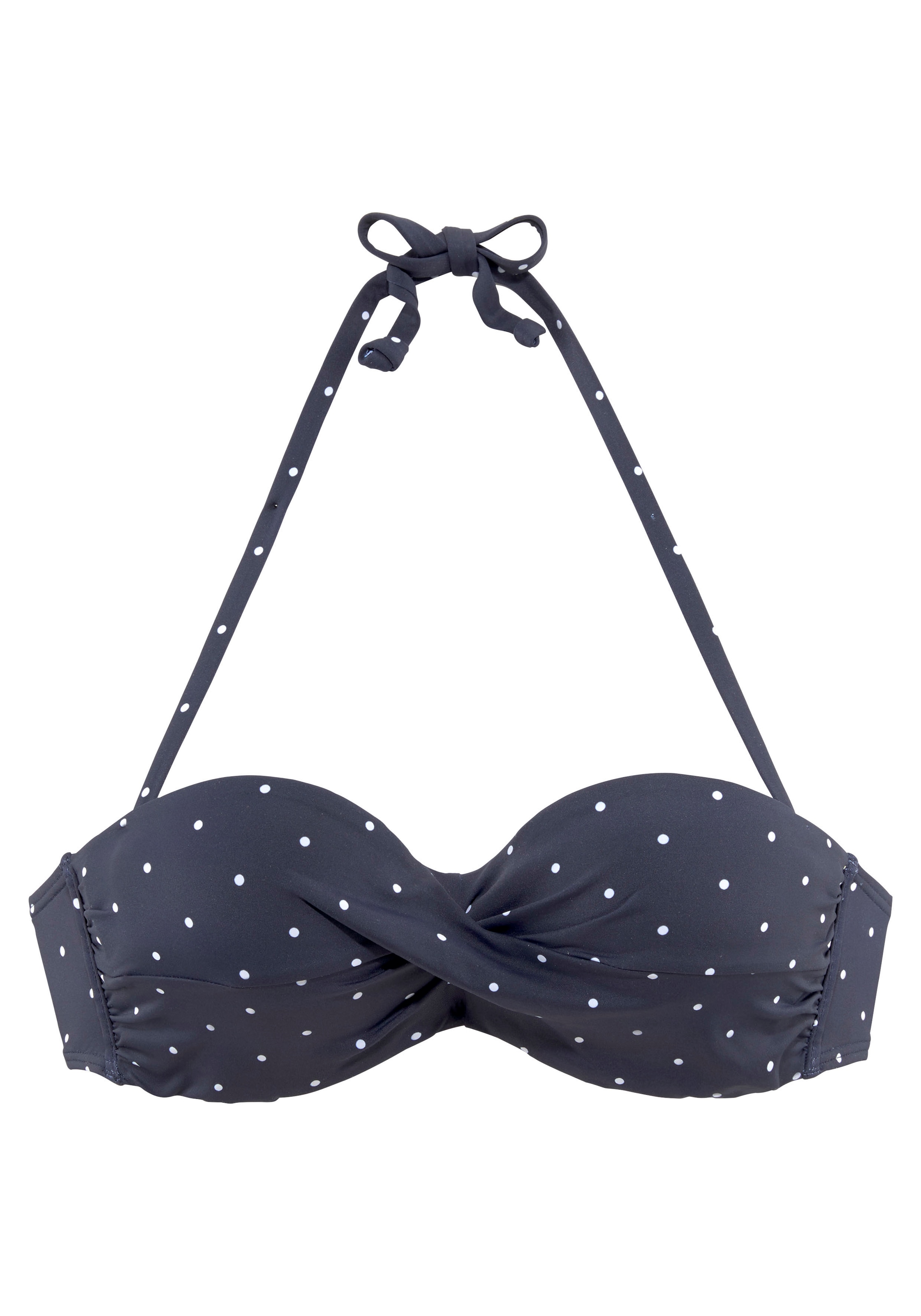LASCANA Bügel-Bandeau-Bikini-Top »Sparkel«, mit klassischen Tupfen