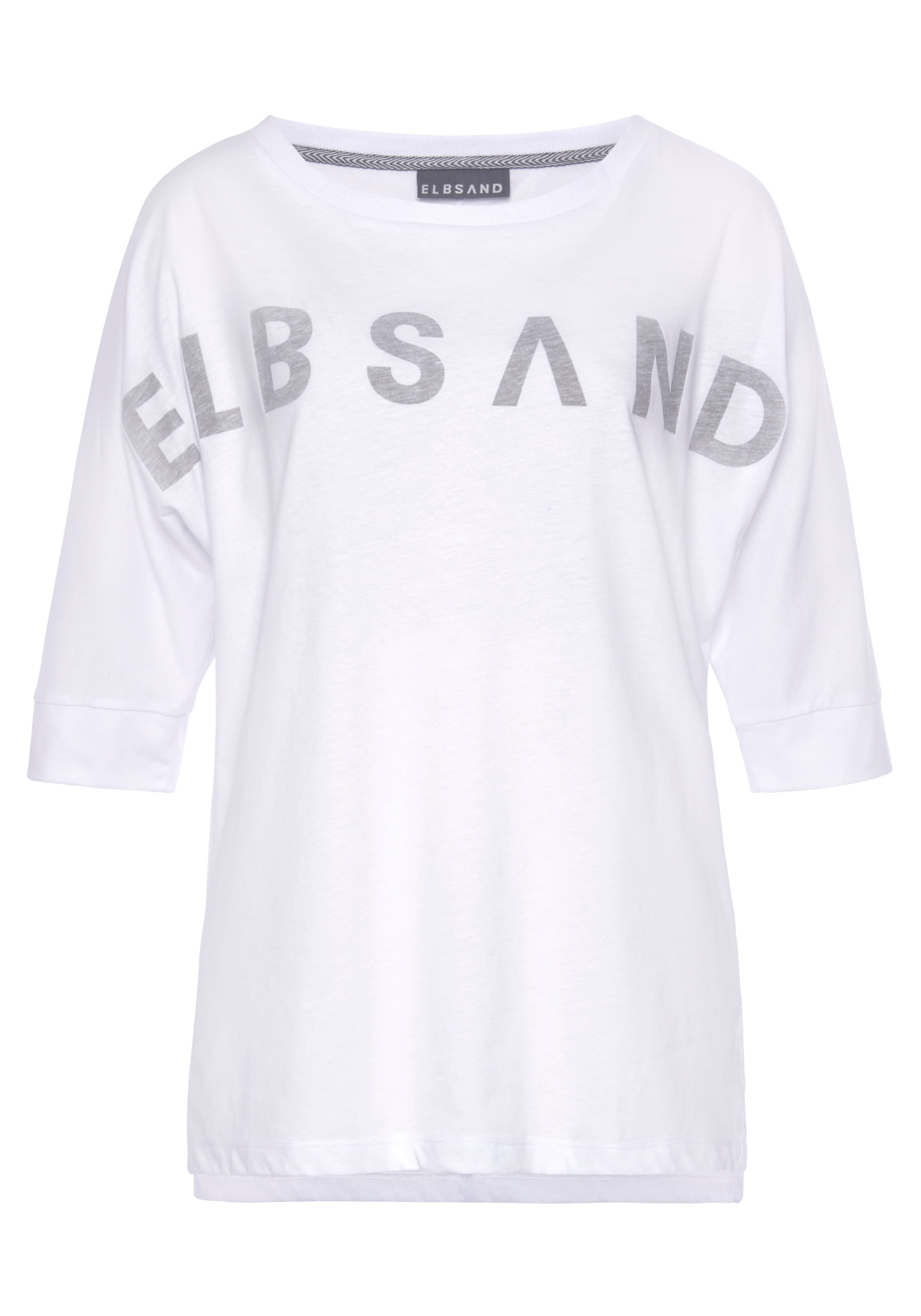 Elbsand 3/4-Arm-Shirt »Iduna«, mit Logoprint, Baumwoll-Mix, lockere Passform