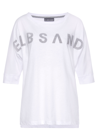 Elbsand 3/4-Arm-Shirt »Iduna«, mit Logoprint, Baumwoll-Mix, lockere Passform