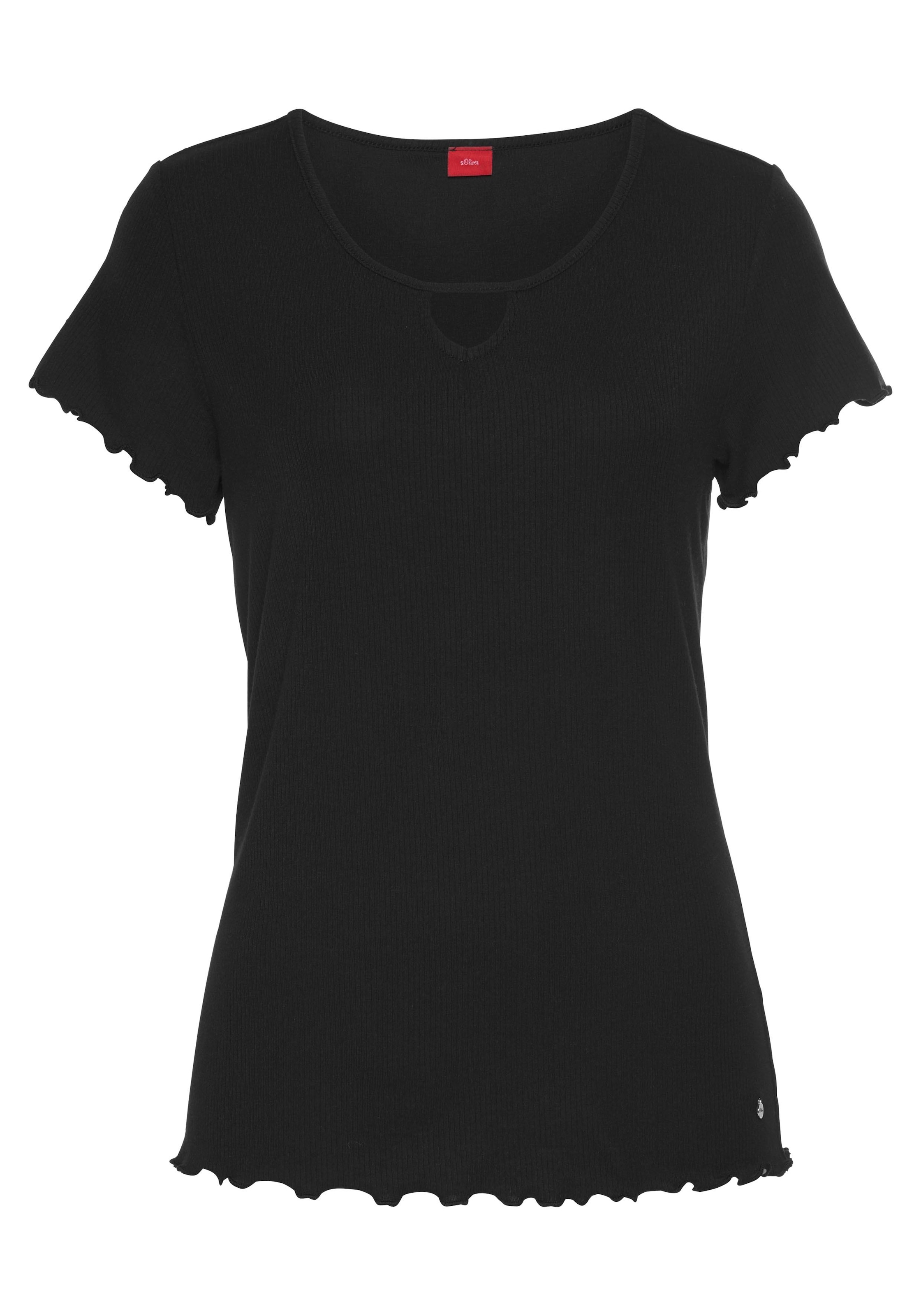 s.Oliver T-Shirt, aus geripptem Stoff Bademode, Kräuselsäumen mit Lingerie LASCANA online & | » Unterwäsche kaufen