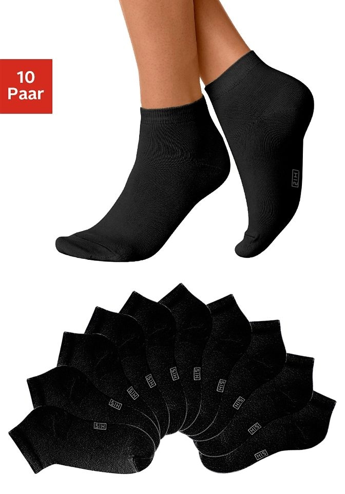 H.I.S Kurzsocken, (Set, 10 Paar), mit verstärkter Ferse und Spitze