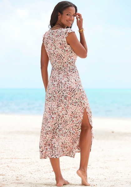 Vivance Maxikleid, mit floralem Druck und Schlitz, Jerseykleid, Sommerkleid, Strandkleid