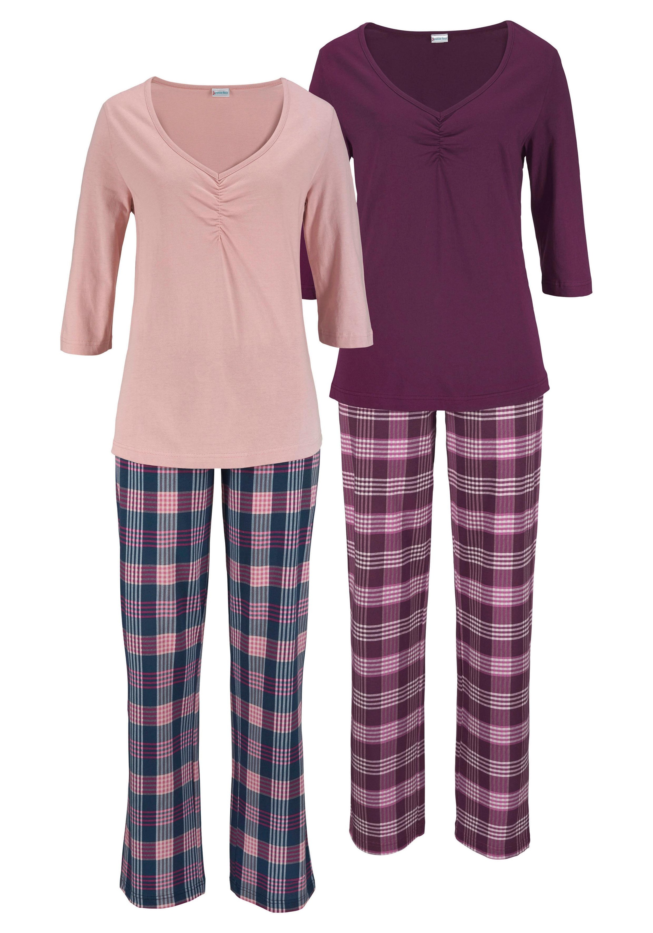 petite fleur Pyjama, (4 tlg., 2 Stück), mit karierter Hose » LASCANA |  Bademode, Unterwäsche & Lingerie online kaufen