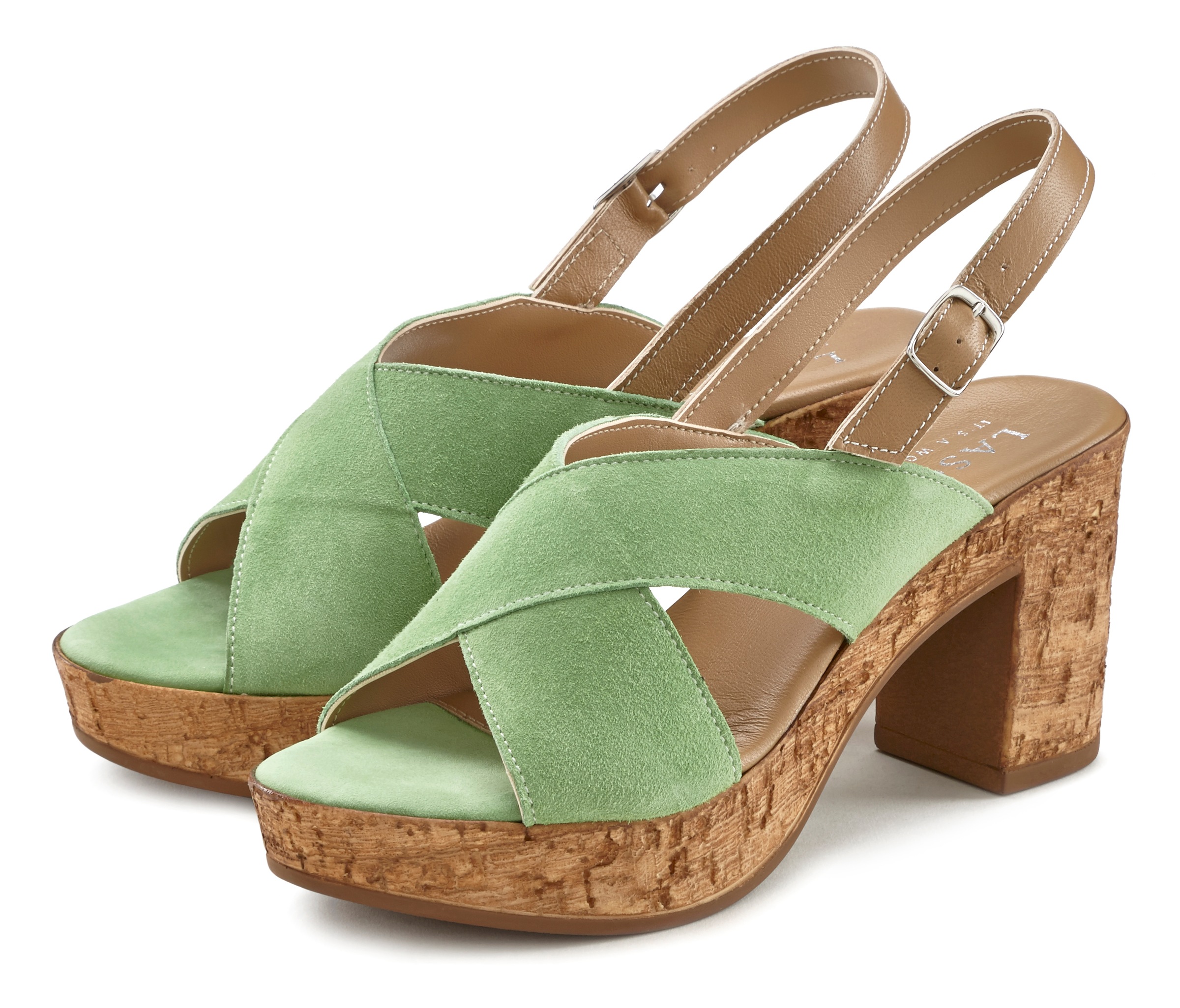 LASCANA Riemchensandalette, aus Leder