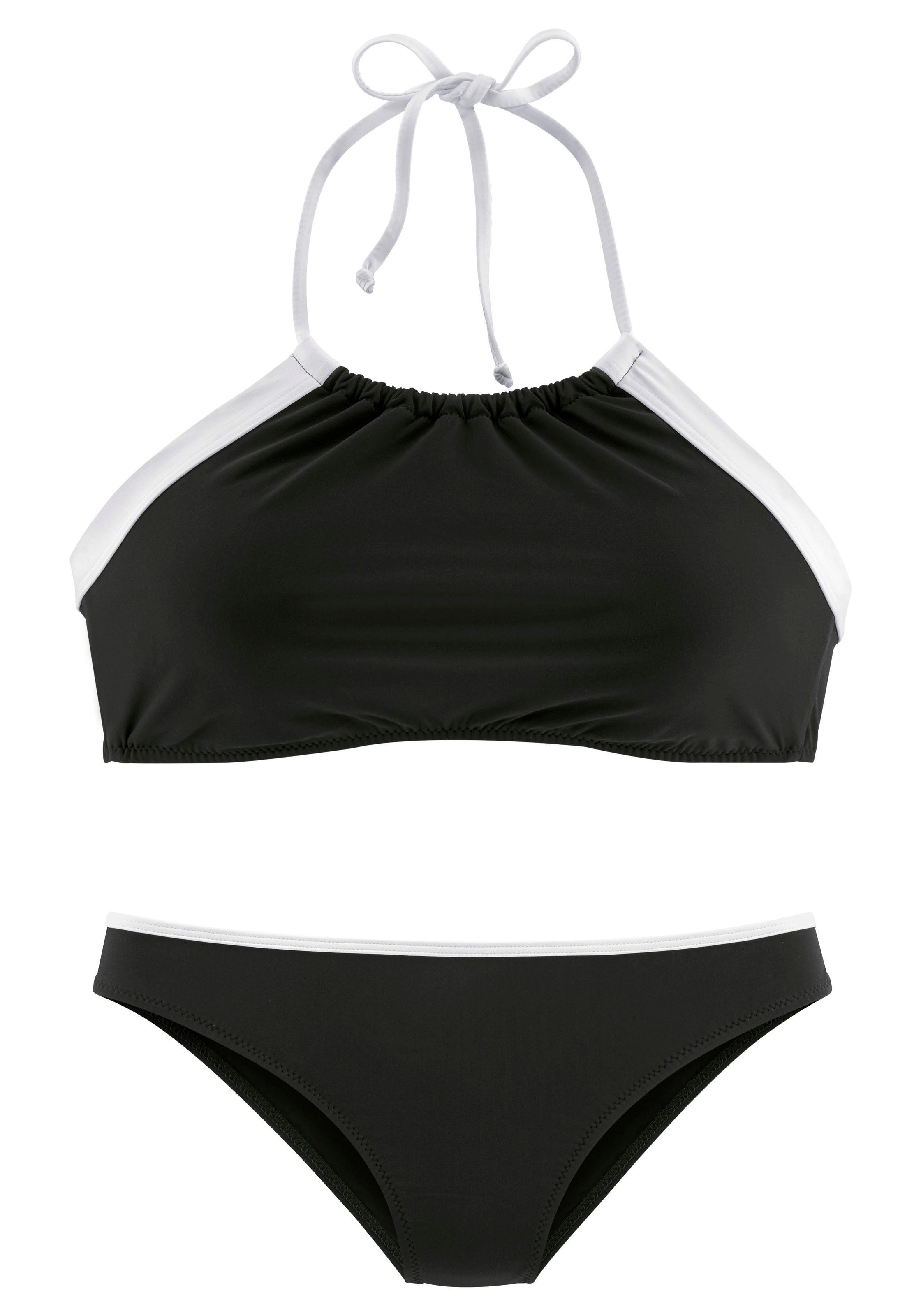 LASCANA Bustier-Bikini, mit kontrastfarbener Einfassung