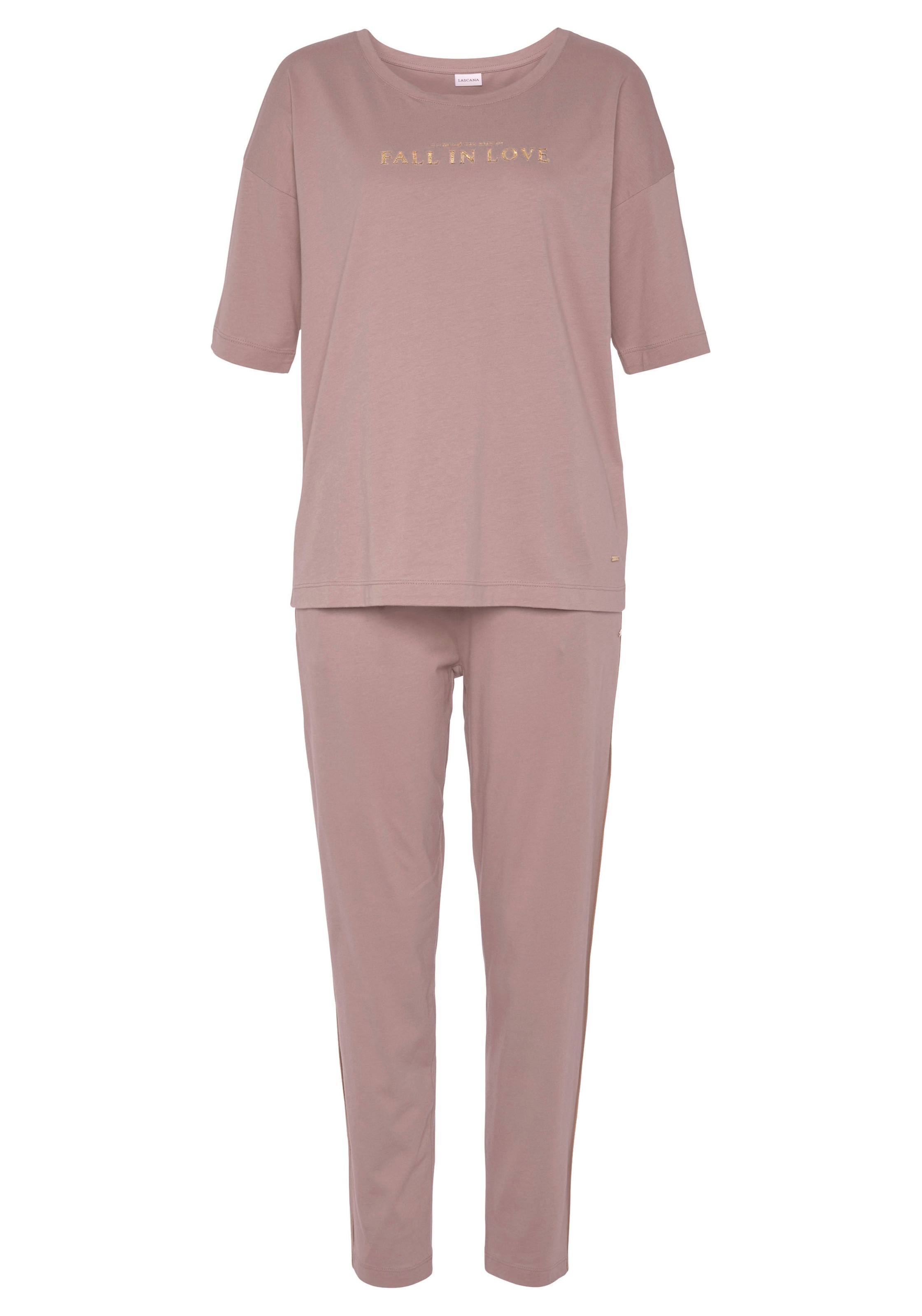 Vivance Dreams Pyjama, (2 » & kaufen schönem online Unterwäsche LASCANA tlg.), Lingerie Bademode, mit | Foildruck