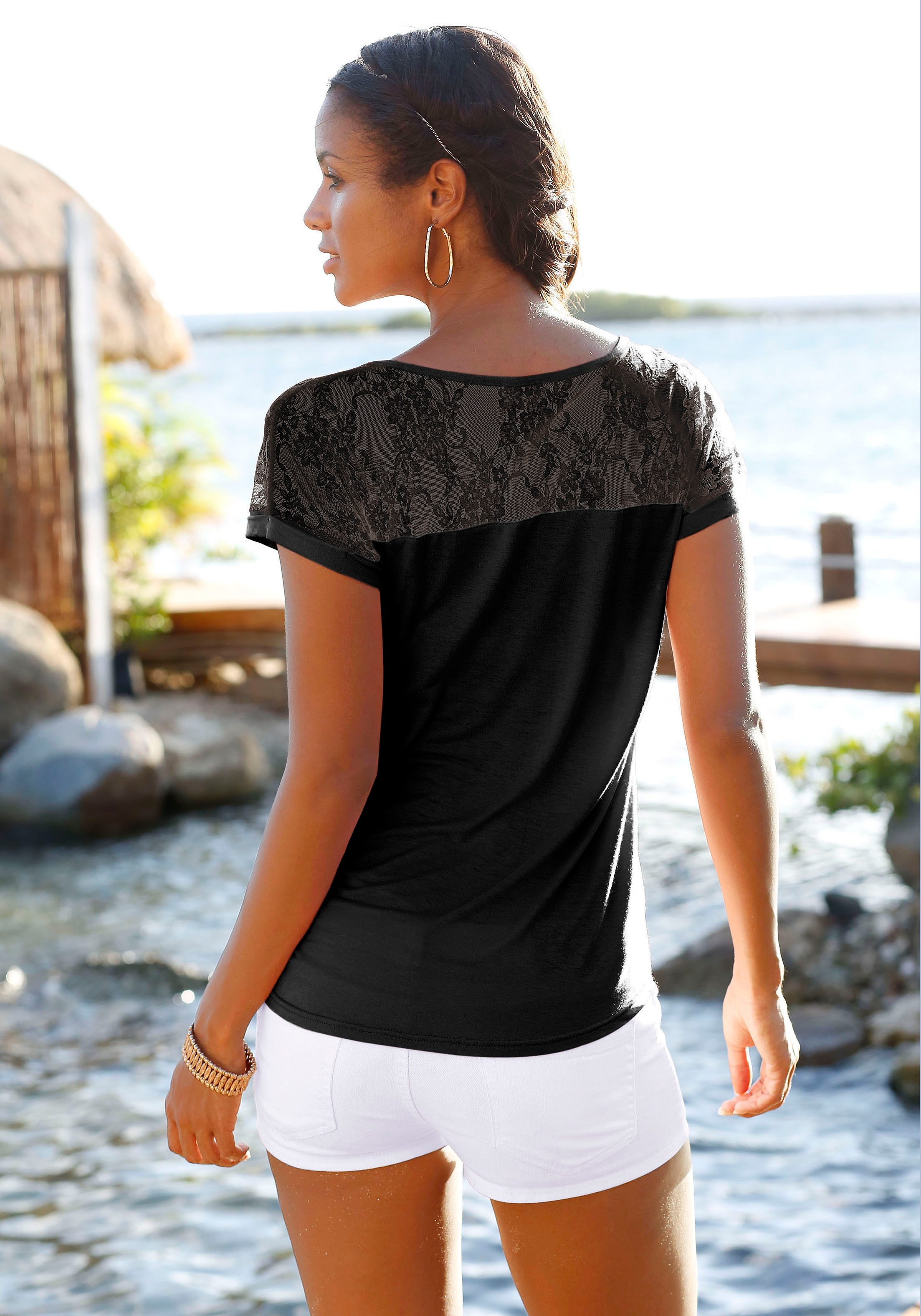 LASCANA Strandshirt, mit Spitzeneinsatz » LASCANA | Bademode, Unterwäsche &  Lingerie online kaufen