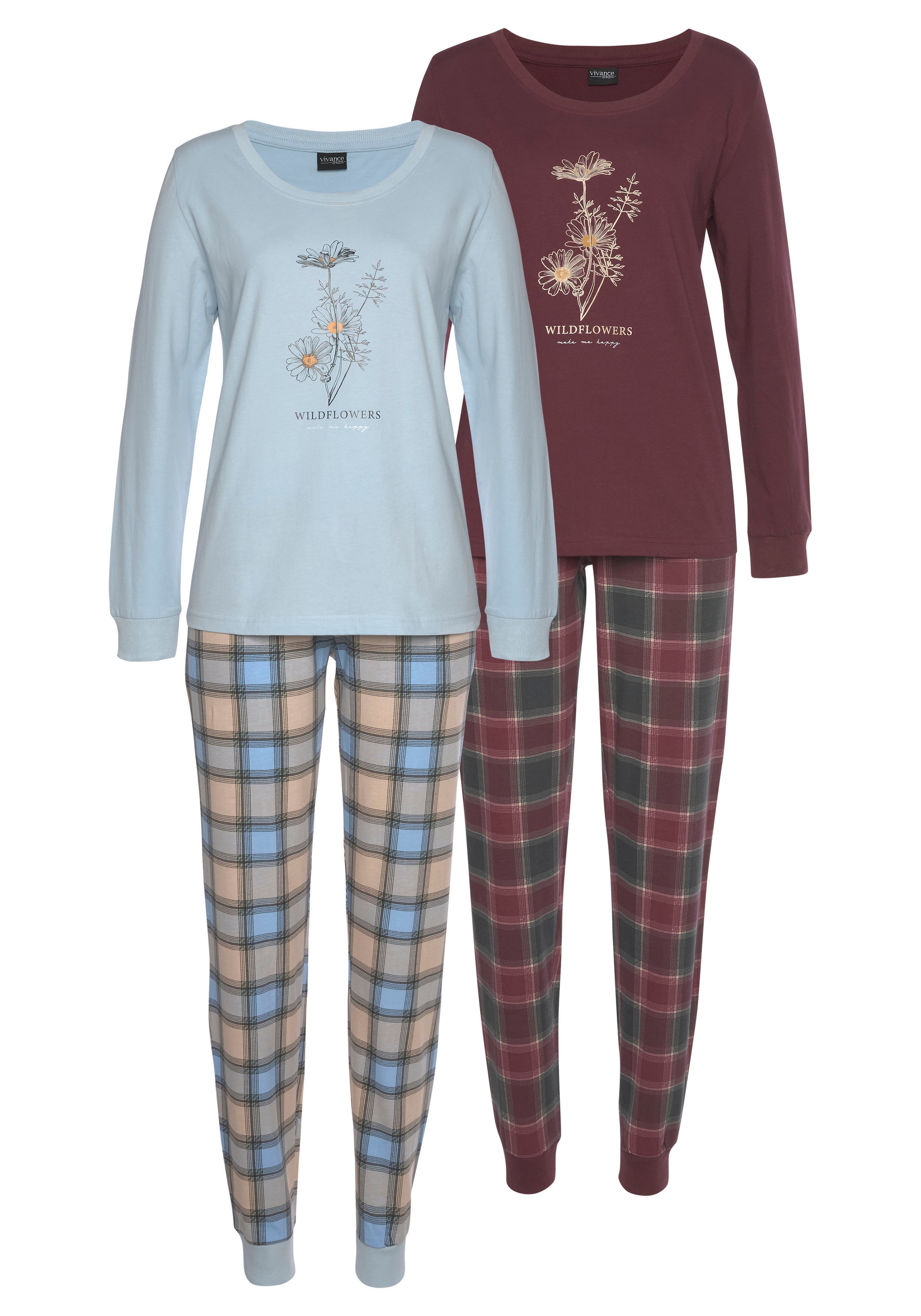 Pyjama, 2 Unterwäsche online LASCANA Dreams mit Frontdruck (Packung, | tlg., Lingerie & kaufen Bademode, Stück), » 4 Vivance