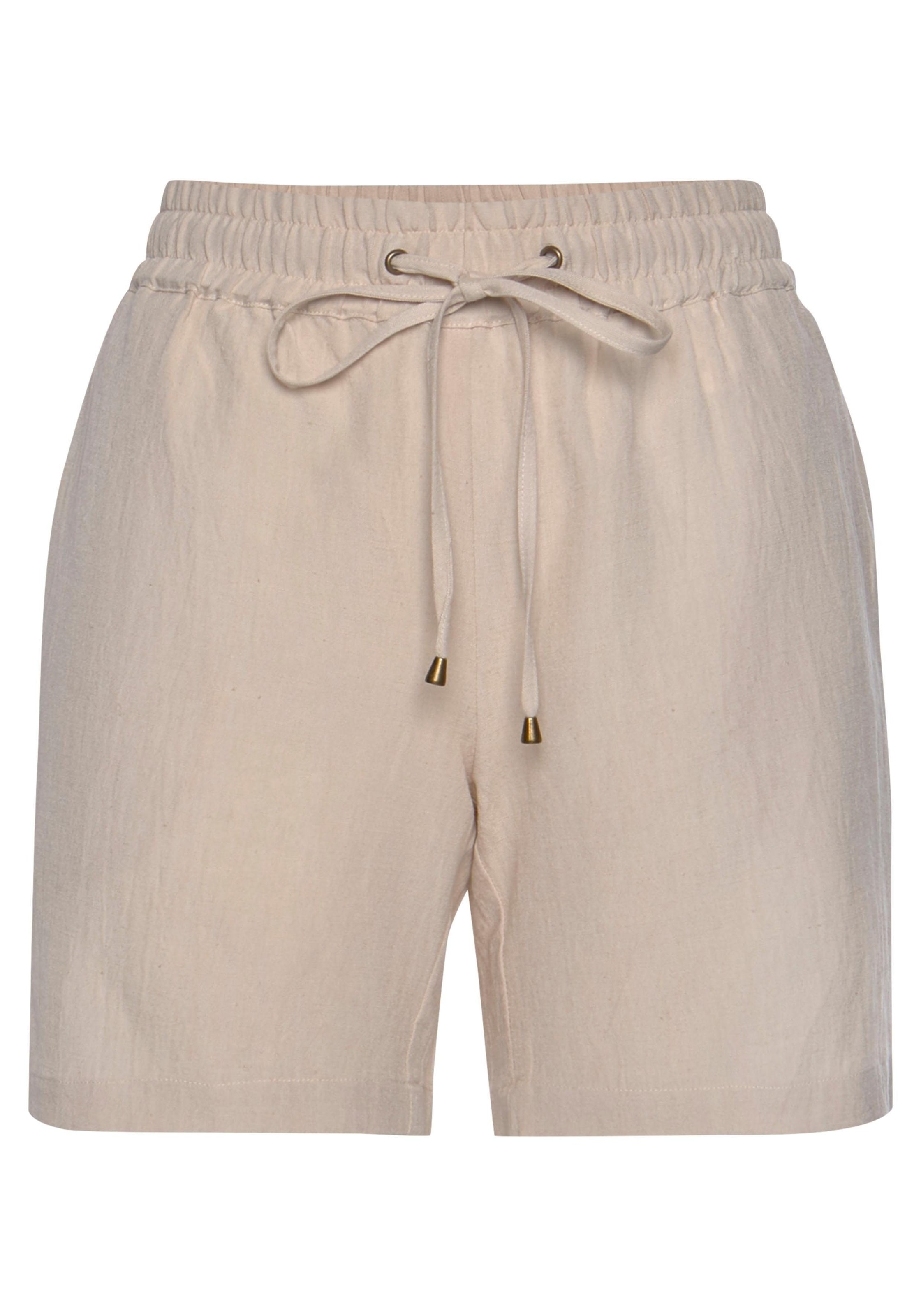 LASCANA Shorts, (mit Unterwäsche kaufen Leinenmix, Lingerie Hose, Bademode, & » im aus Paperbag-Stil Leinenhose | kurze online LASCANA Bindegürtel)