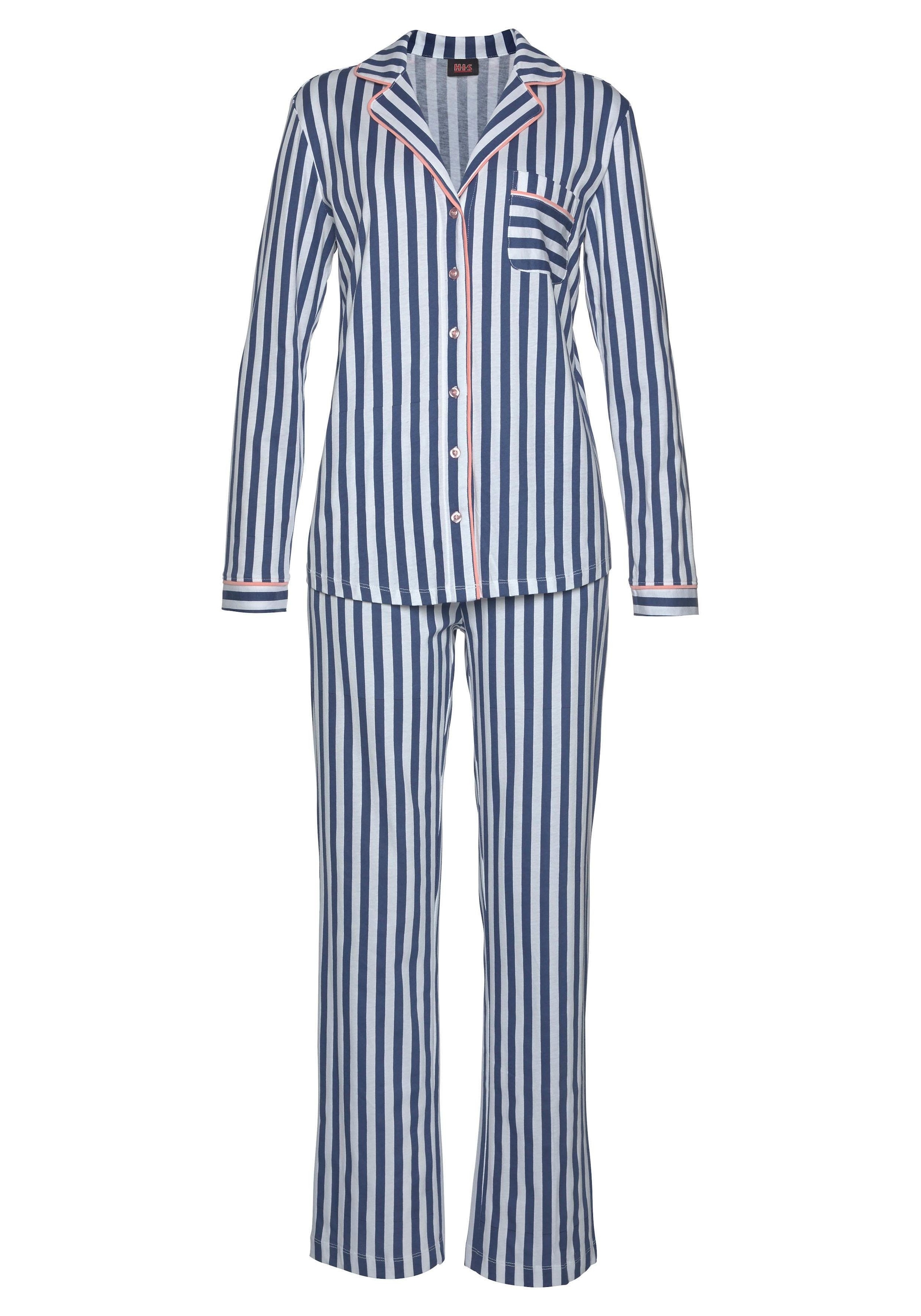 kaufen online Pyjama, H.I.S & Bademode, mit » tlg., Lingerie Schnitt in LASCANA Streifenmuster (2 | Stück), Unterwäsche klassischem 1