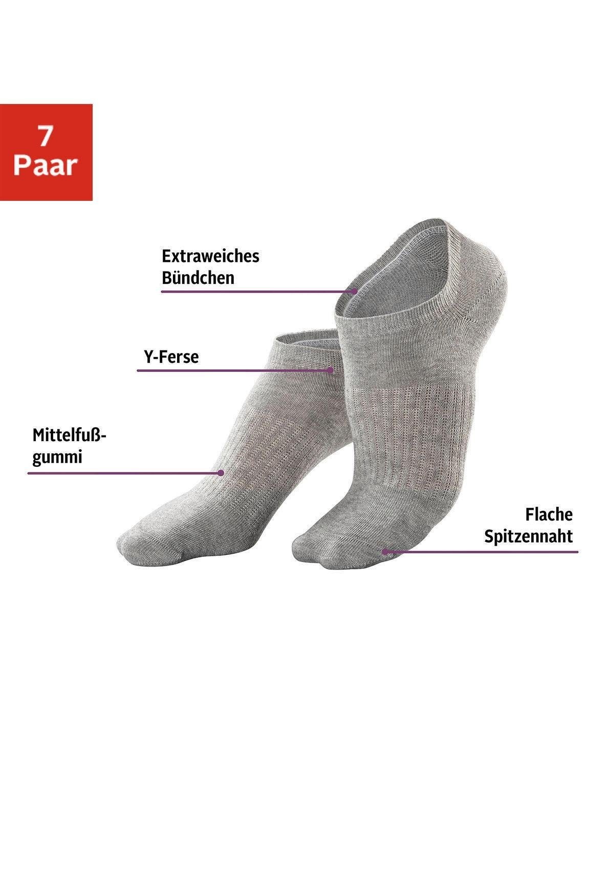 LASCANA ACTIVE Sneakersocken, (Set, LASCANA mit | 7 & » Unterwäsche online Lingerie Bademode, kaufen Mittelfußgummi Paar)