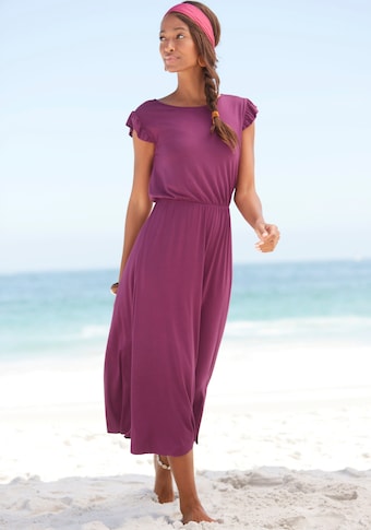 Beachtime Midikleid, aus Viskosejersey, kurzärmliges Sommerkleid, Strandkleid, Basic