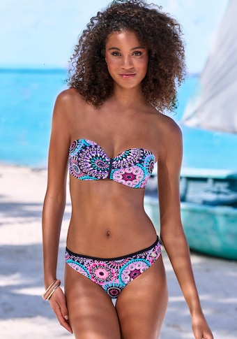 LASCANA Bügel-Bandeau-Bikini, mit kontrastfarbigen Details
