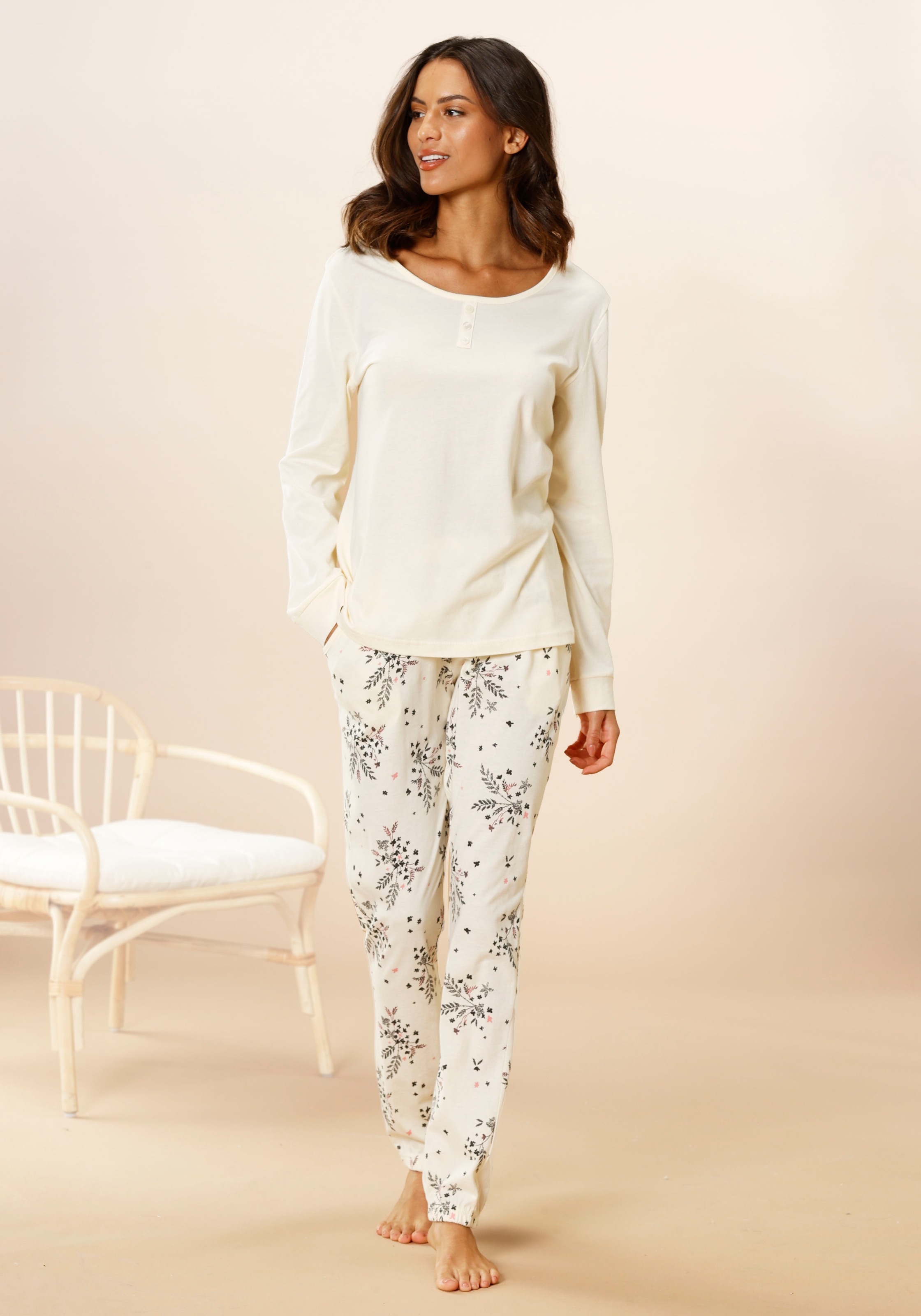 Vivance Dreams Pyjama, (2 tlg., Hortensien Lingerie » Stück), 1 kaufen Unterwäsche mit LASCANA Muster | online Bademode, 