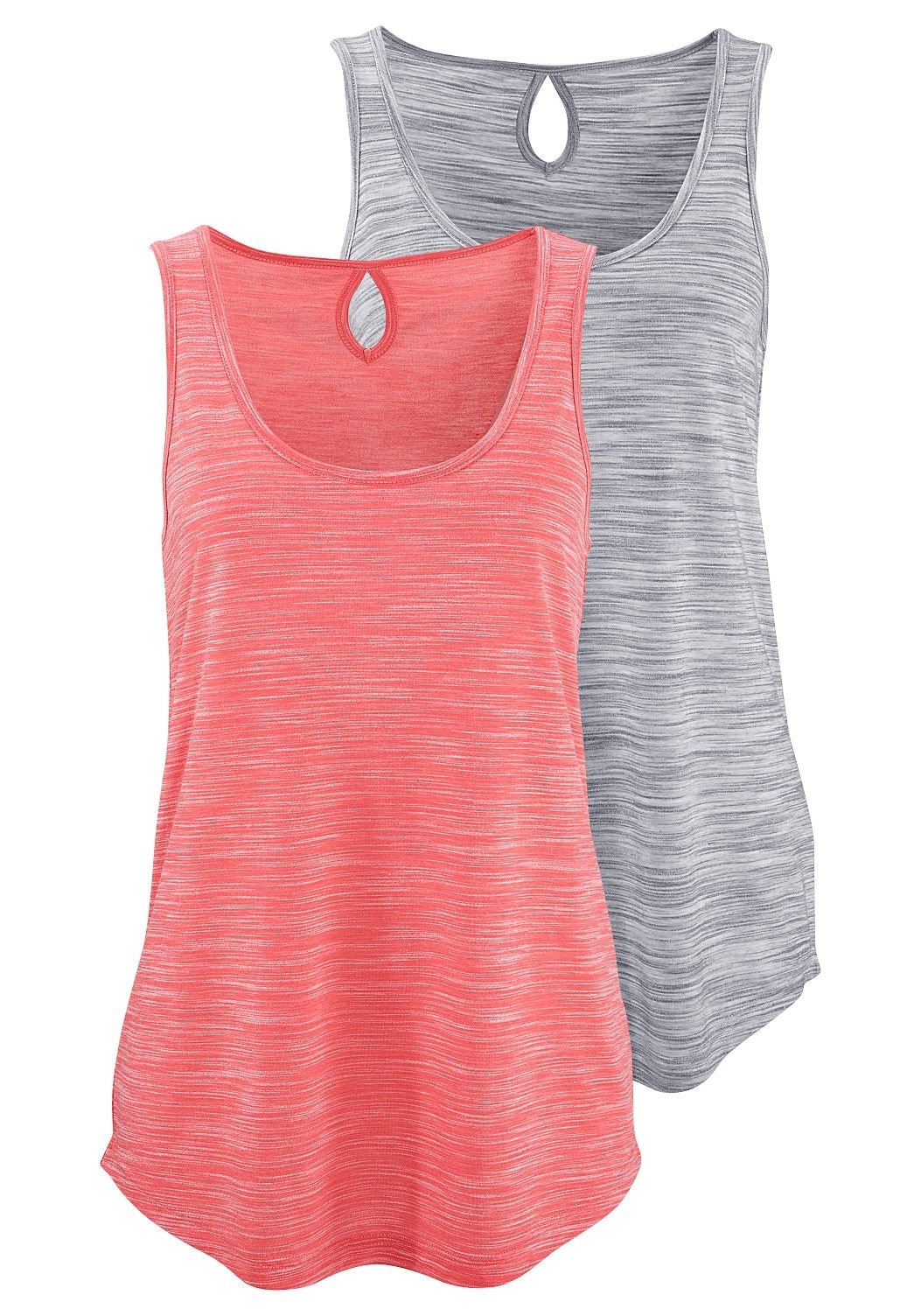 Beachtime Tanktop, (2er-Pack), mit kleinem Cut-Out im Nacken