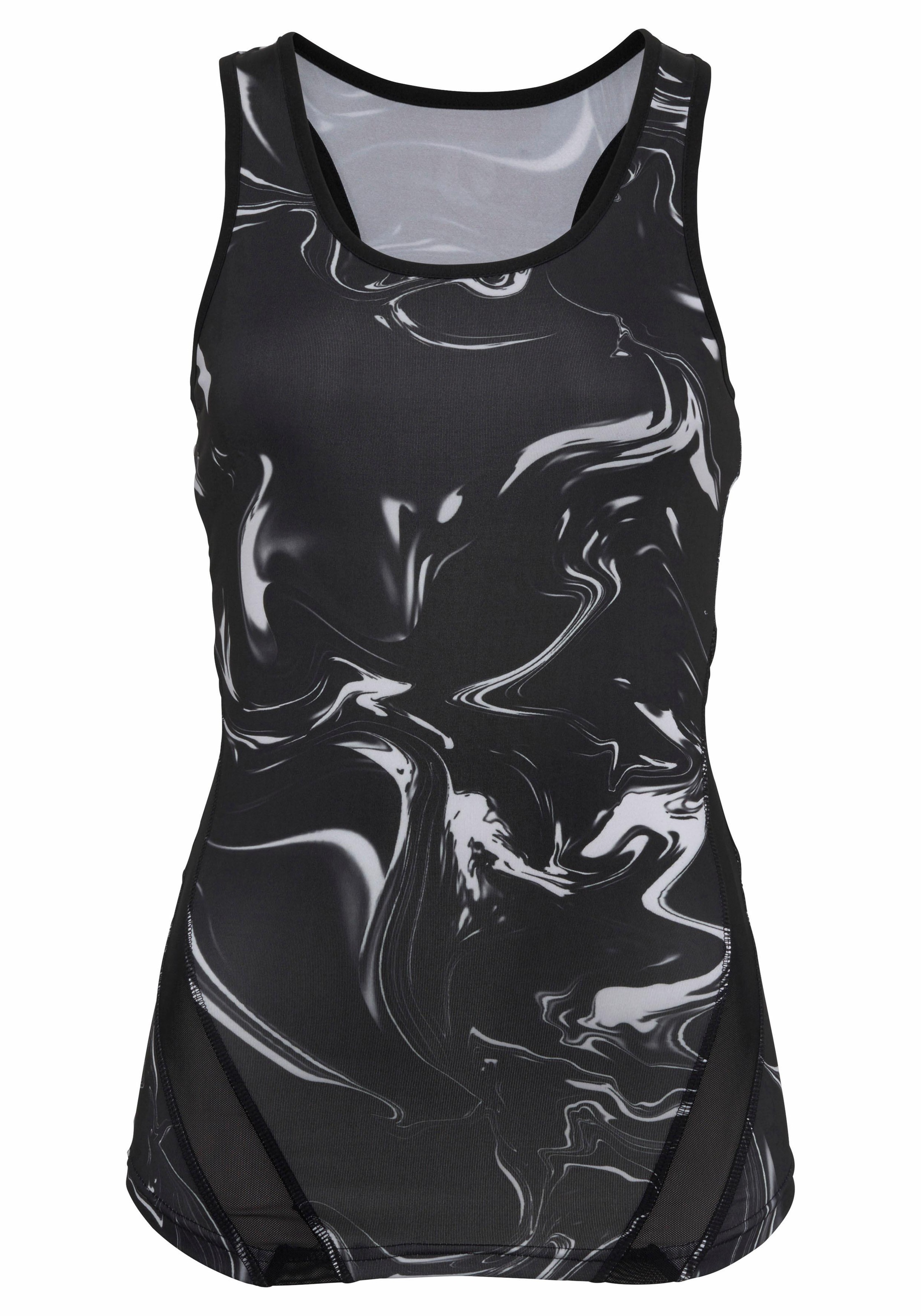 LASCANA ACTIVE Funktionsshirt »-Sportshirt Black Marble«, mit breitem Racerback