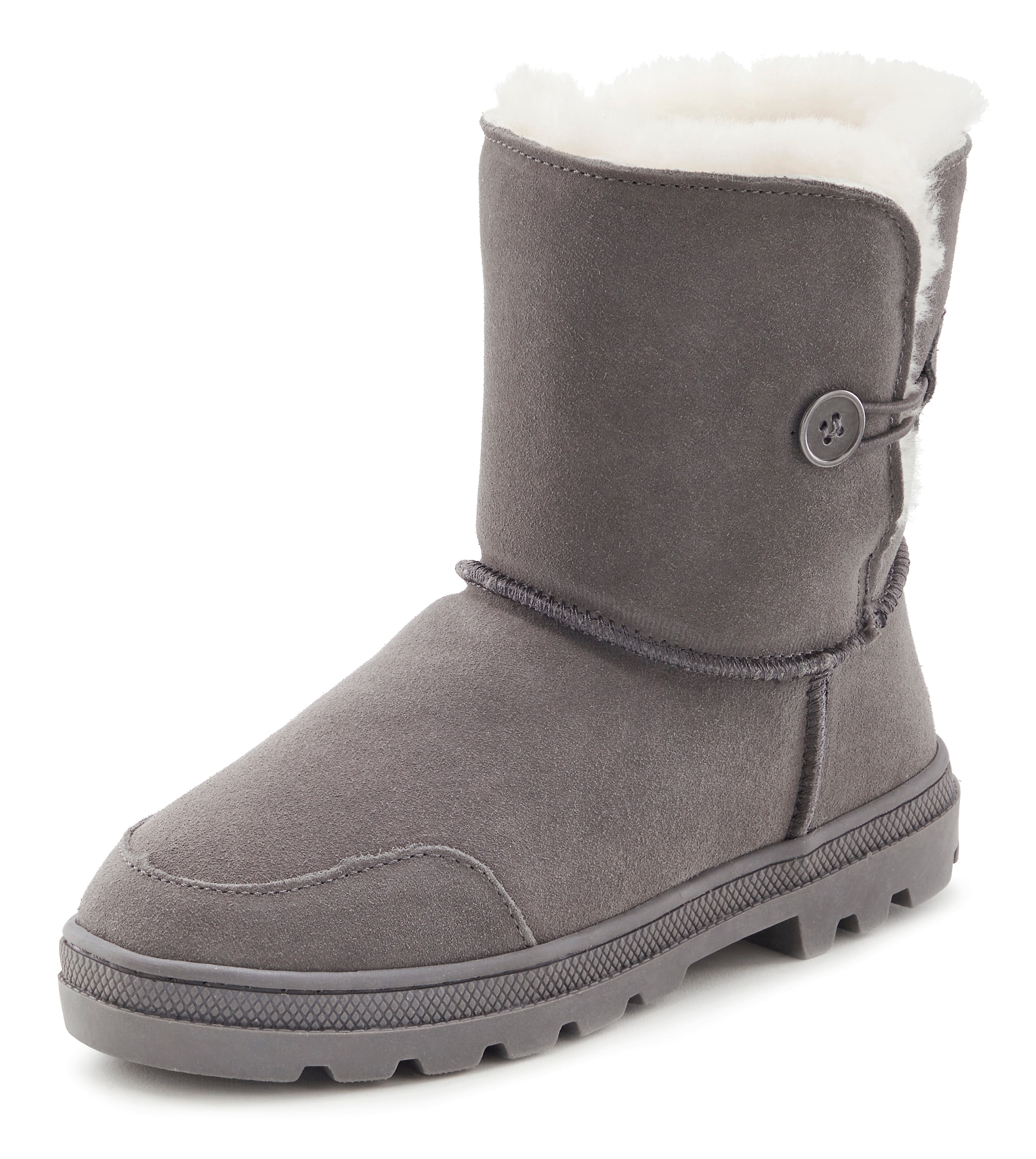 LASCANA Winterstiefel, aus kuscheligem Lammfell, robuste Sohle, Winterstiefelette, Snowboots