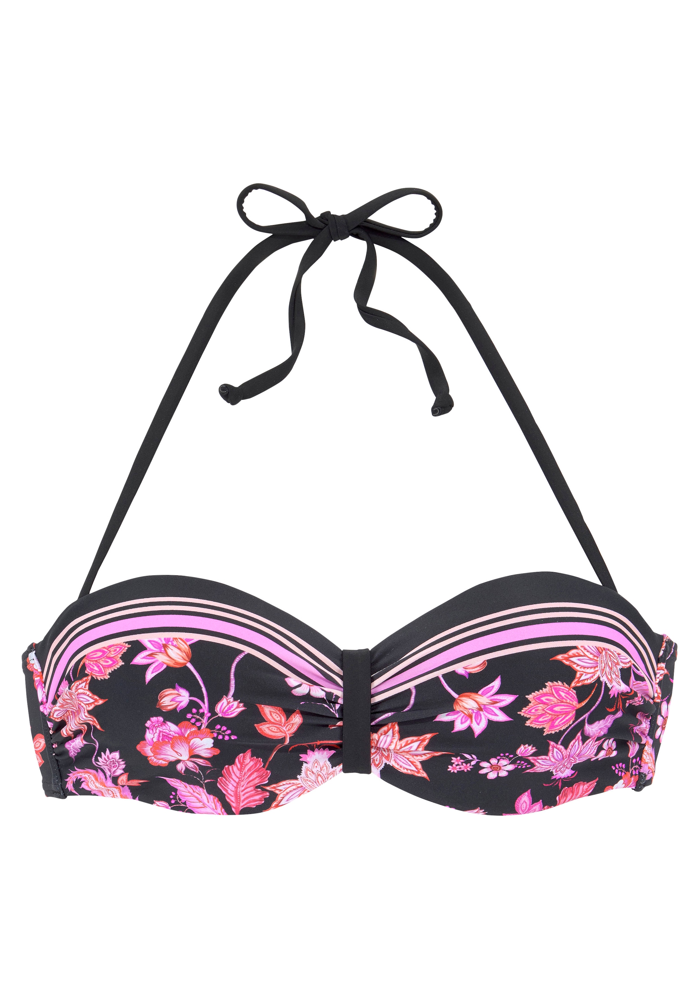 LASCANA Bügel-Bandeau-Bikini-Top »Bohemian«, mit platzierten Streifen