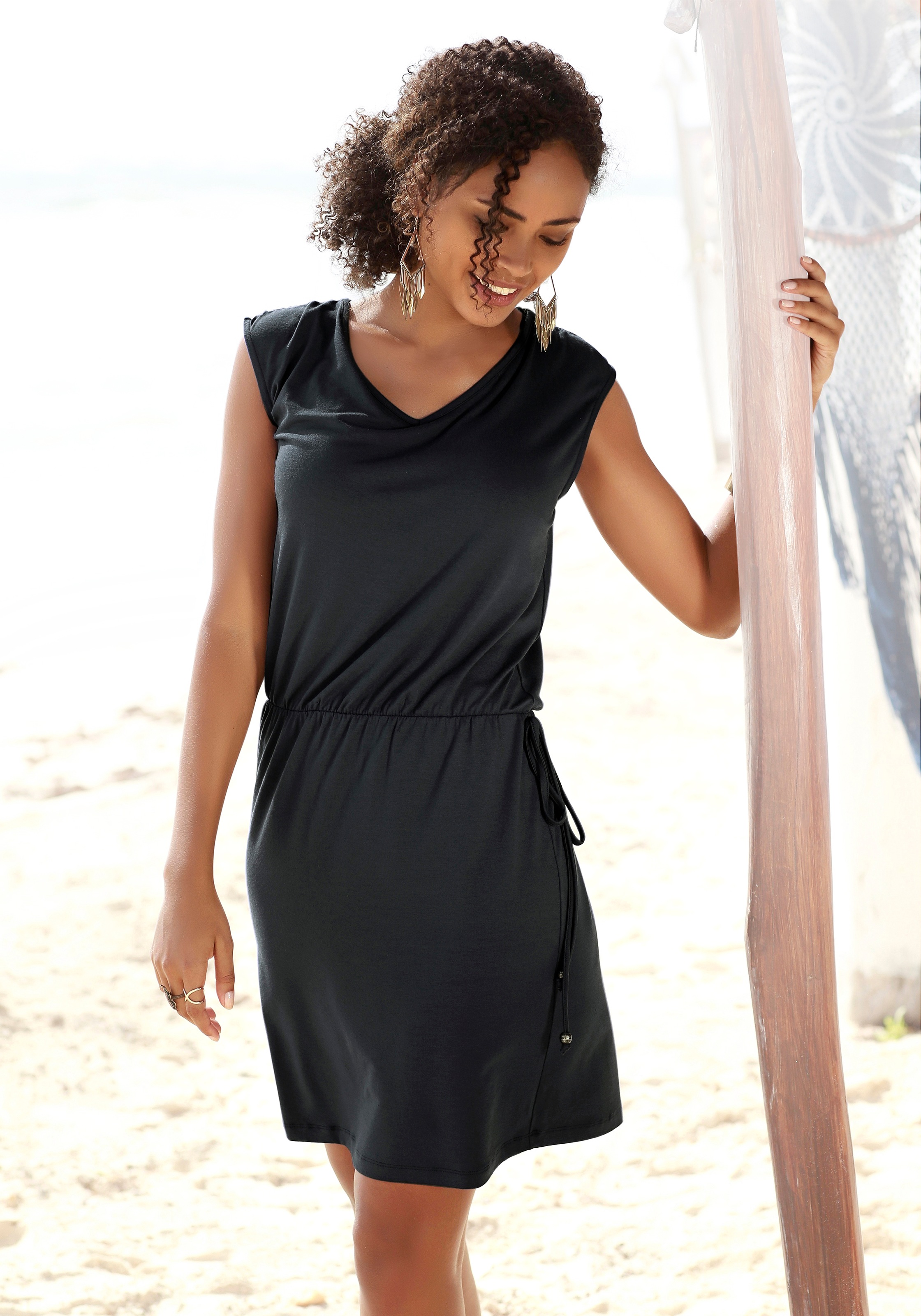 LASCANA Jerseykleid, mit | Lingerie kaufen online Rücken Zierband Bademode, & am Unterwäsche » LASCANA