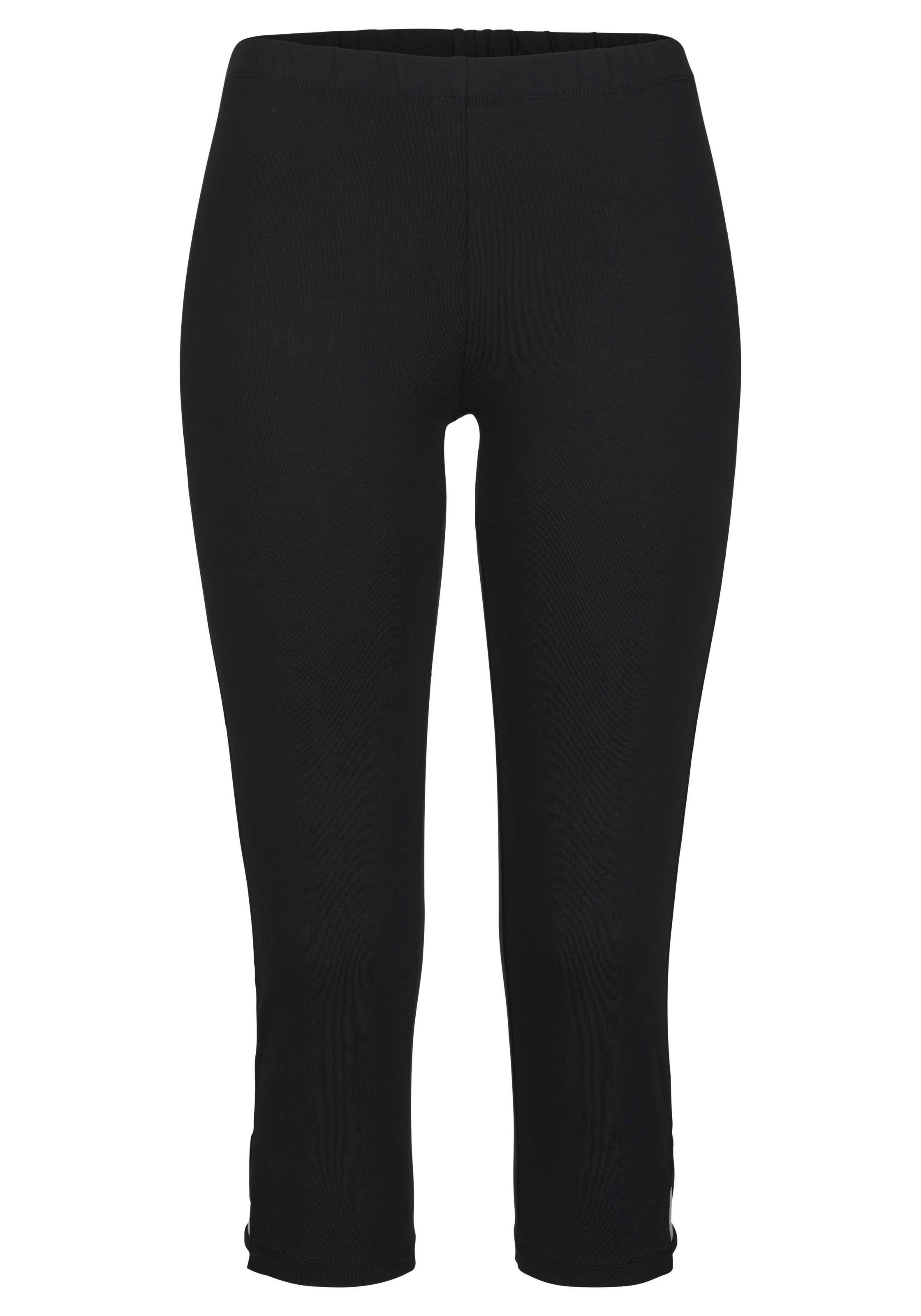 LASCANA Caprileggings, mit Cut-outs am Saum, 3/4-Länge, Basic, elastisch