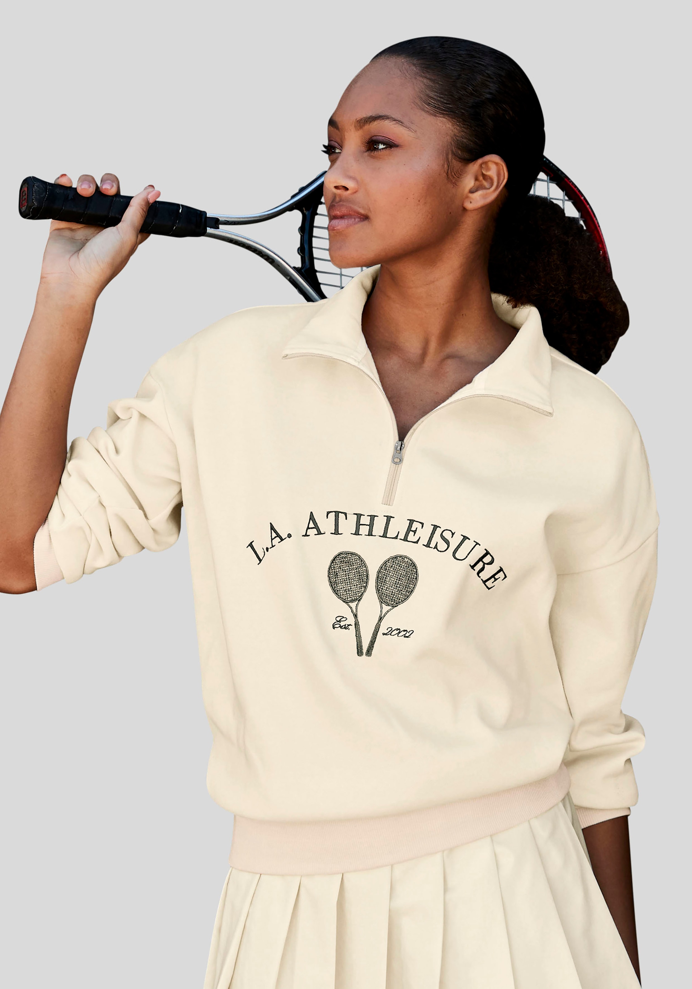LASCANA ACTIVE Sweatshirt »Tennis«, mit Stehkragen und Reißverschluss