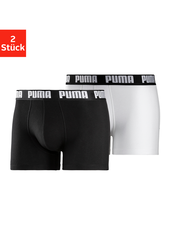 PUMA Boxer, (2 St.), weiß+schwarz